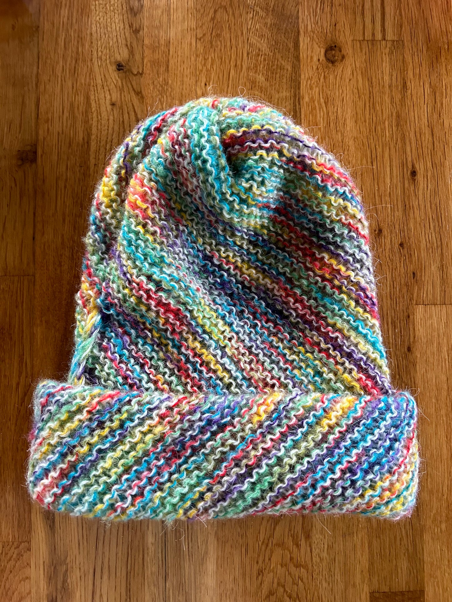 Handmade rainbow hat 52-56cm