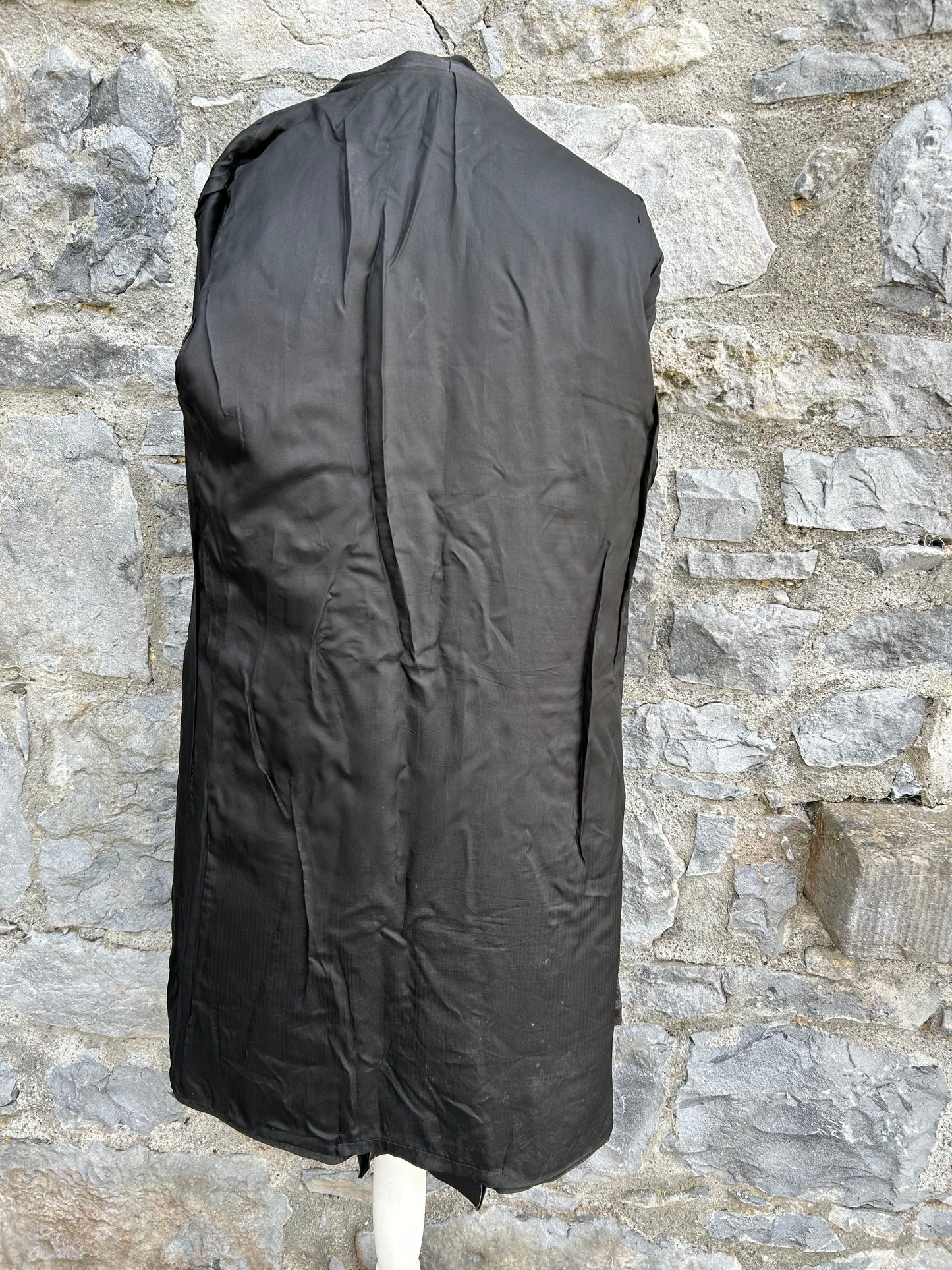 90s black leather coat uk 8
