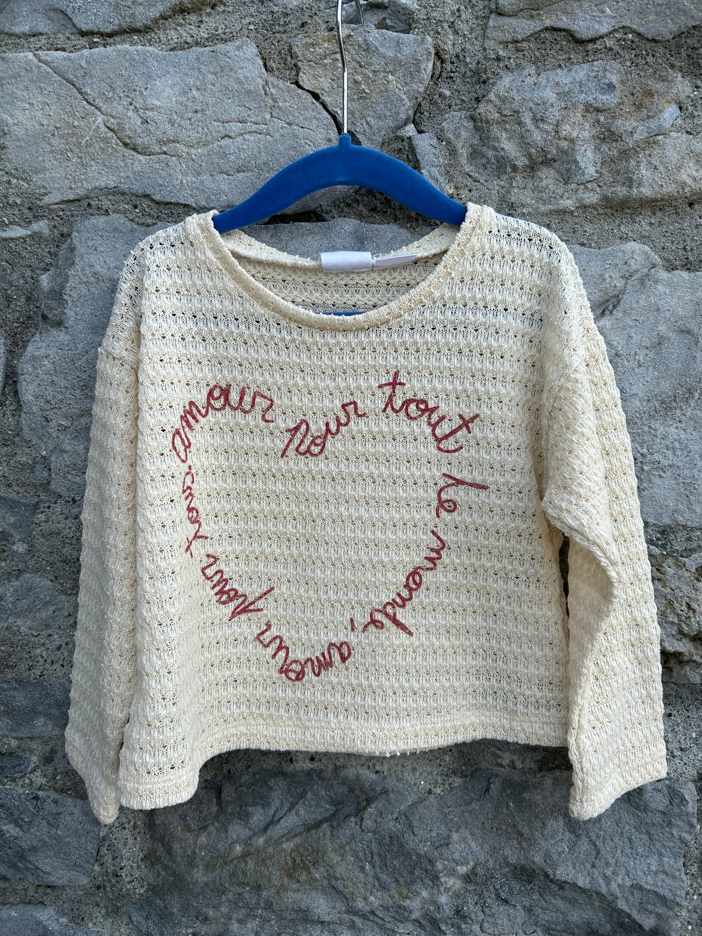 Beige pointelle top 2-3y (92-98cm)