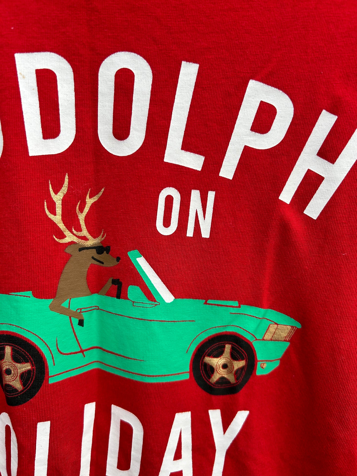 Rudolph on holidays red top 7-8y (122-128cm)
