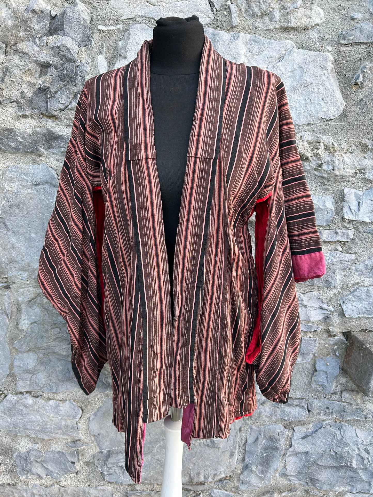 Brown stripy kimono uk 10