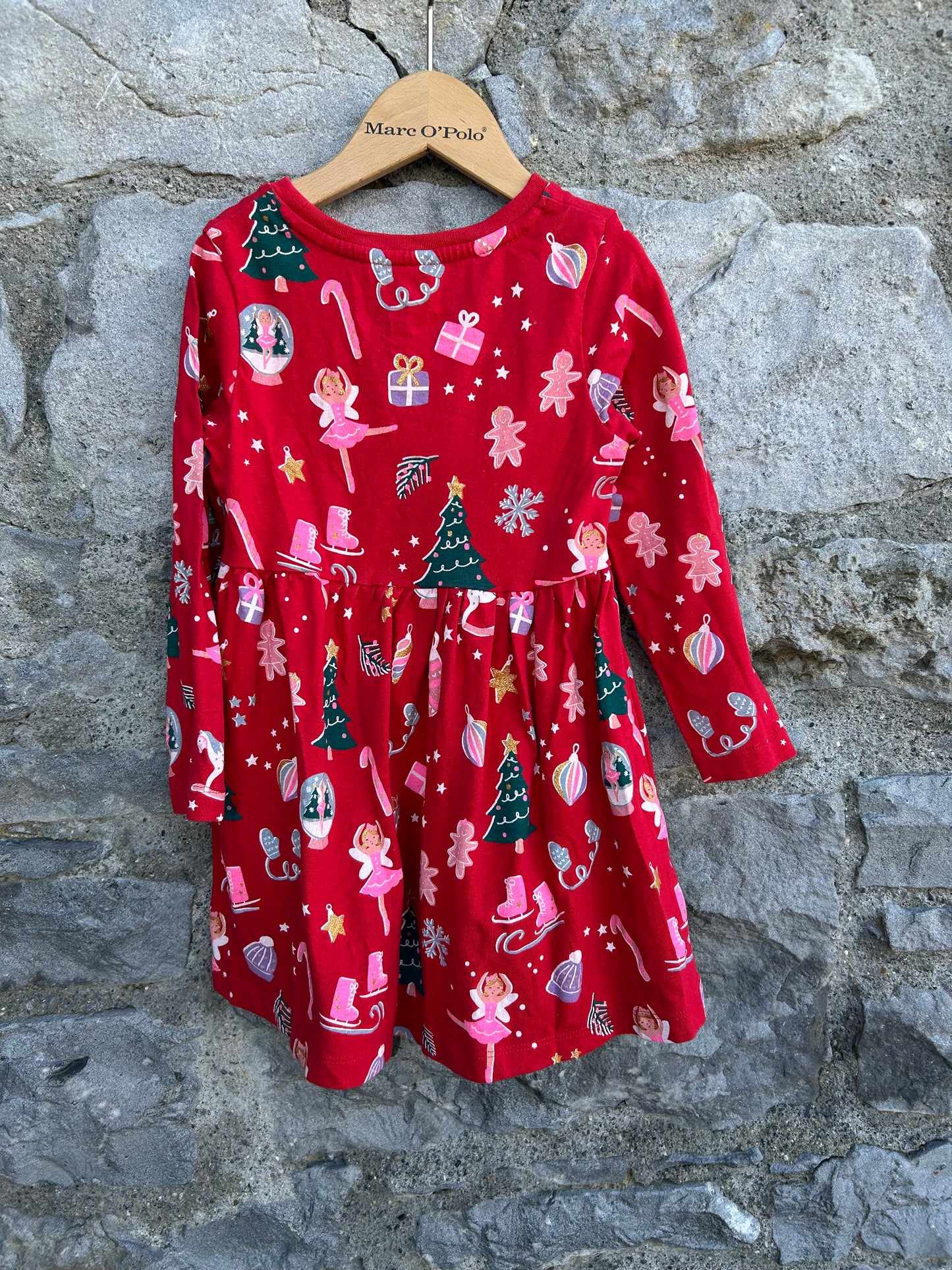 Christmas print red dress 2-3y (92-98cm)
