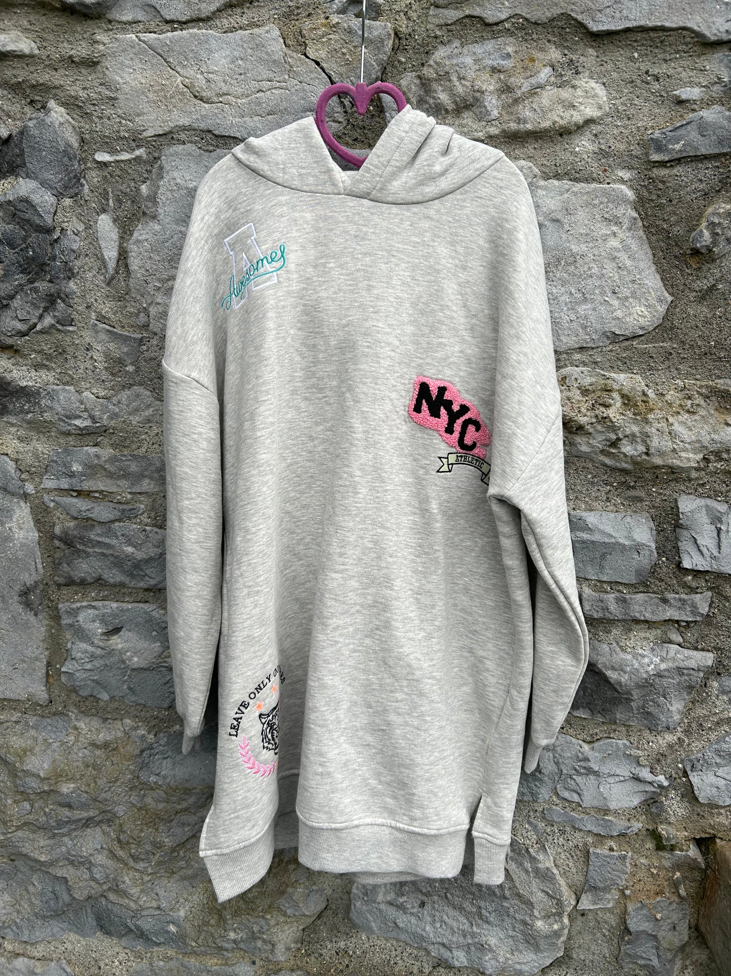 Grey hooded dress 11-12y (146-152cm)