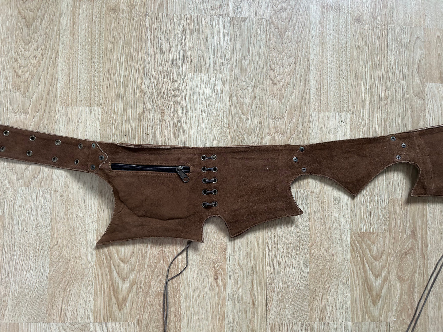 Brown pocket leather belt