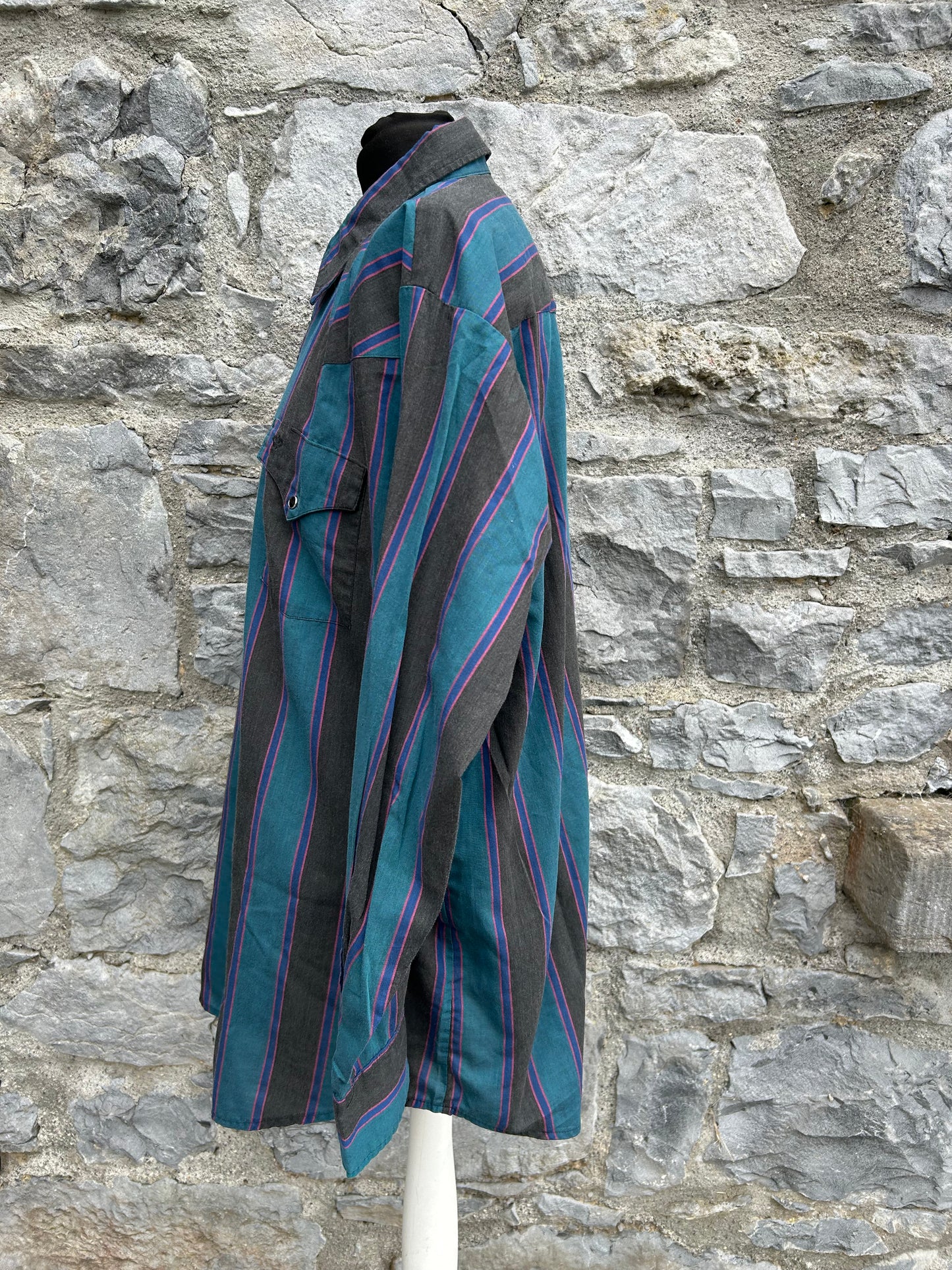 90s green&charcoal shirt Large