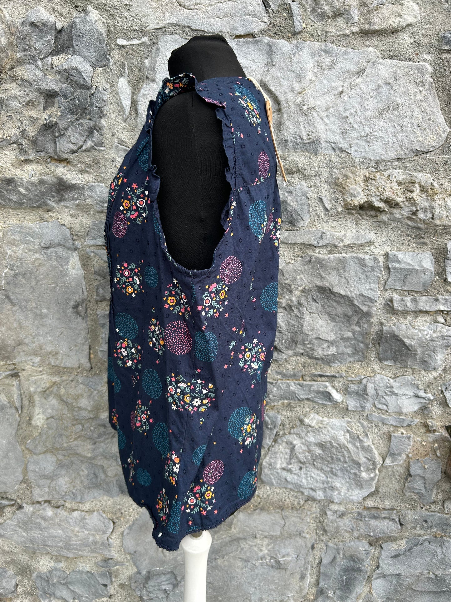 Floral navy sleeveless top uk 12
