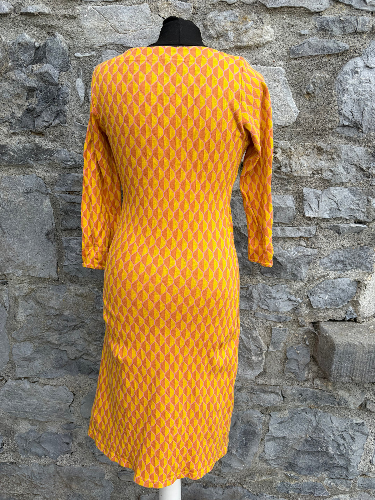 Orange&yellow geometric dress uk 8