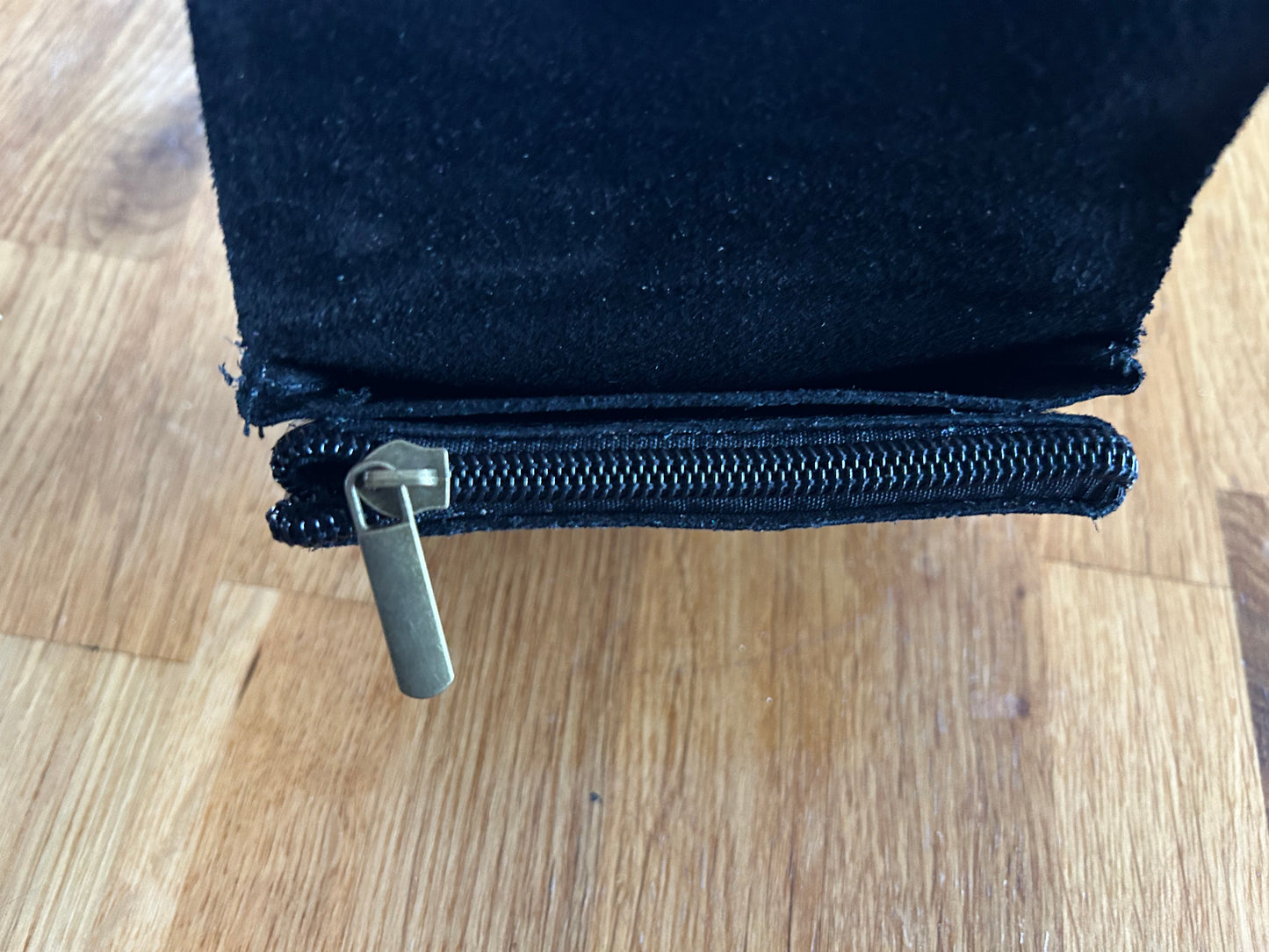 Small black leather purse