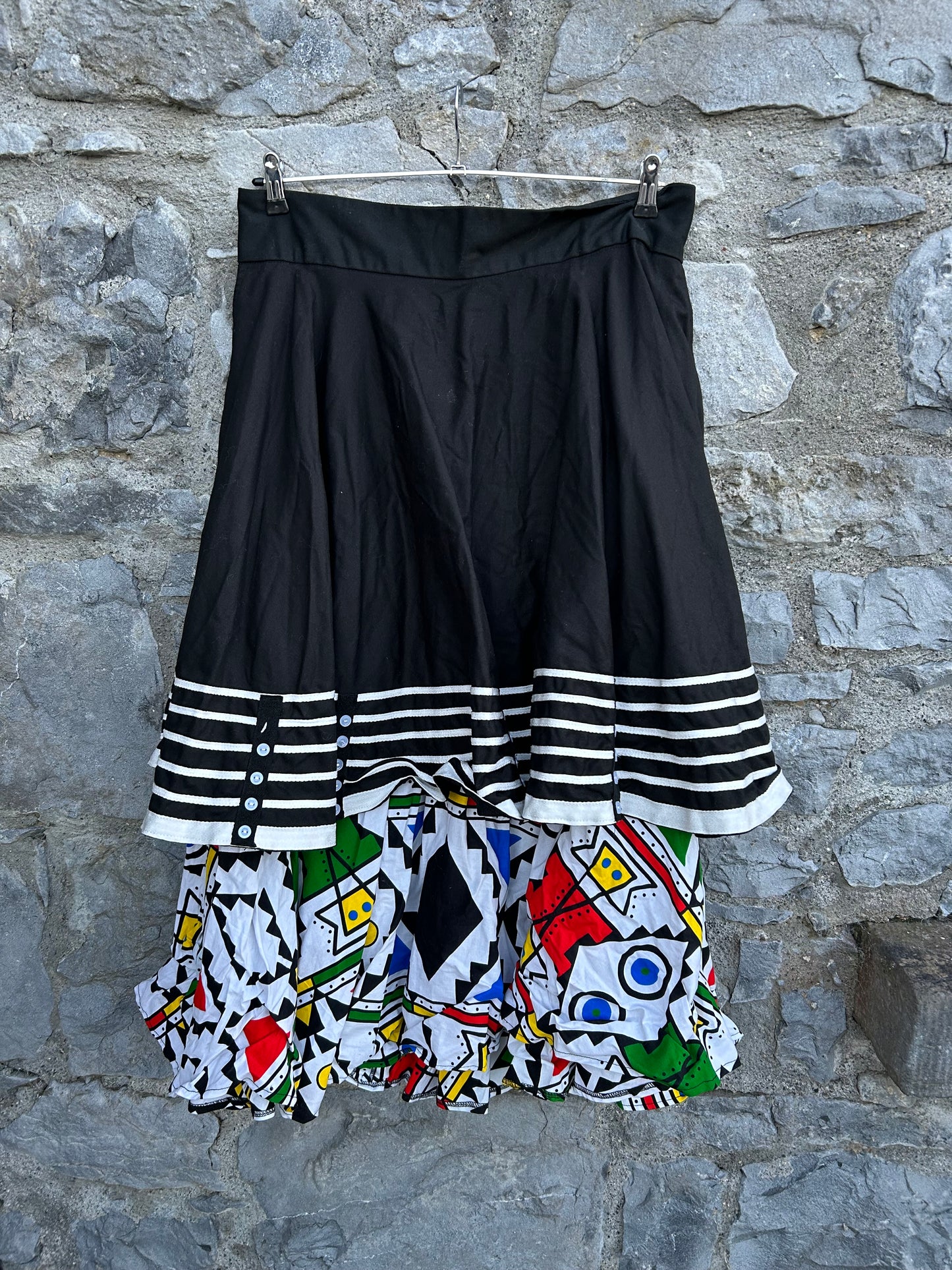 80s abstract Black&white skirt uk 18