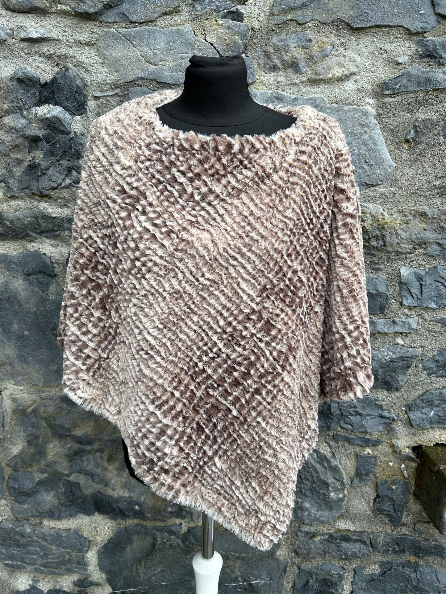 Brown furry poncho