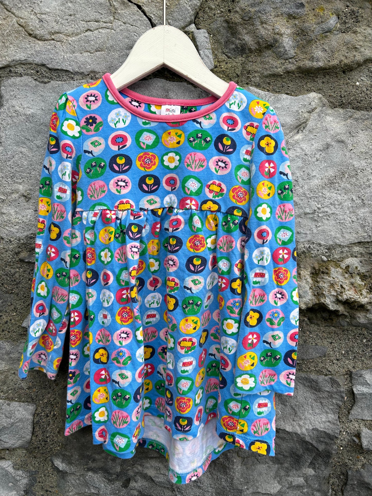 Floral circles blue dress 18-24m (86-92cm)