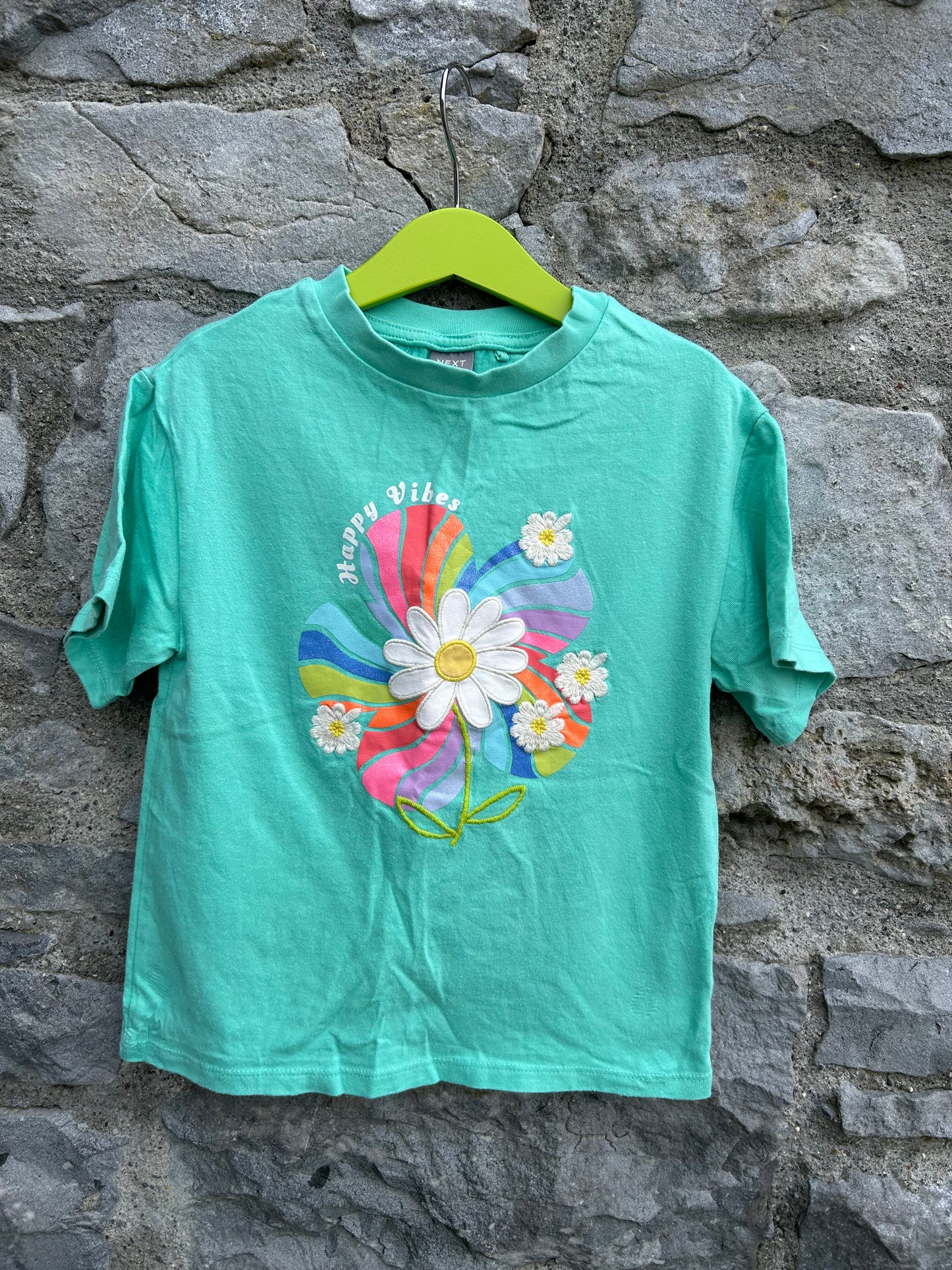 Happy vibes green T-shirt 3-4y (98-104cm)