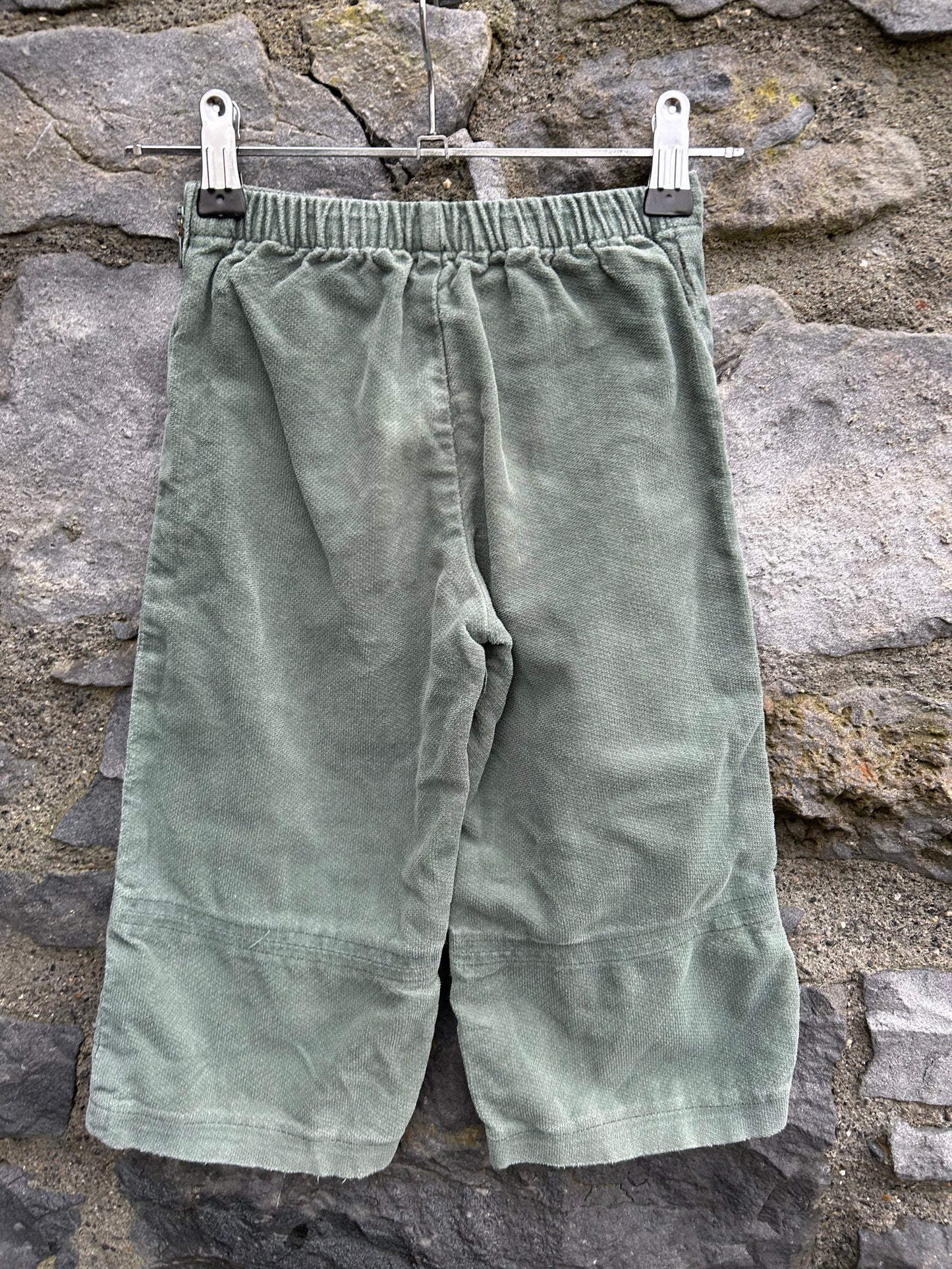 Y2K Khaki velour pants 2-3y (92-98cm)