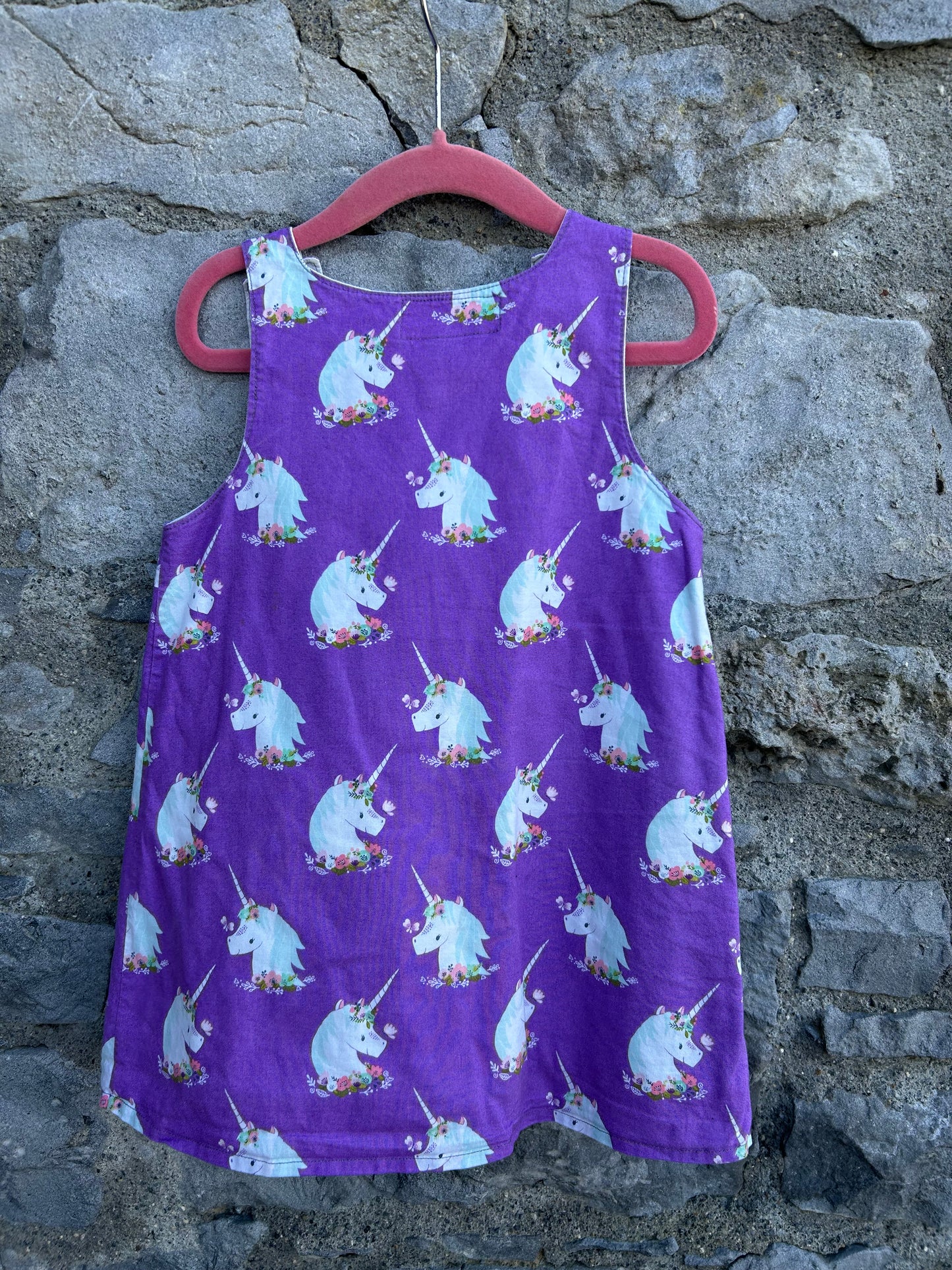 Unicorn purple pinafore 3y (98cm)