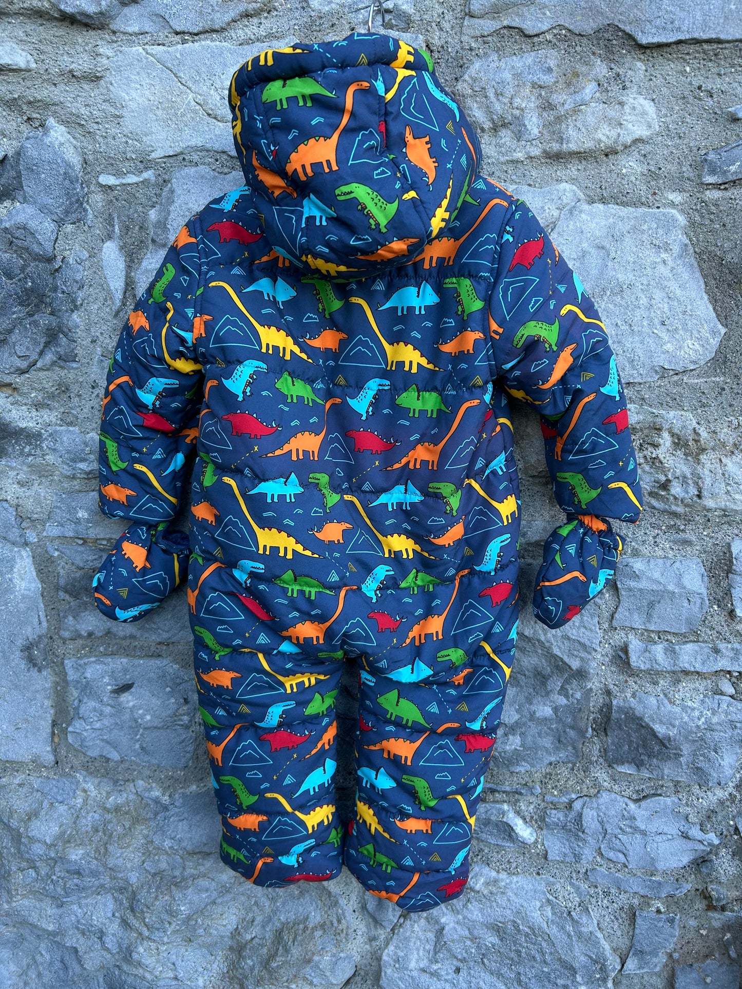 Dinosaurs navy winter suit 12-18m (80-86cm)