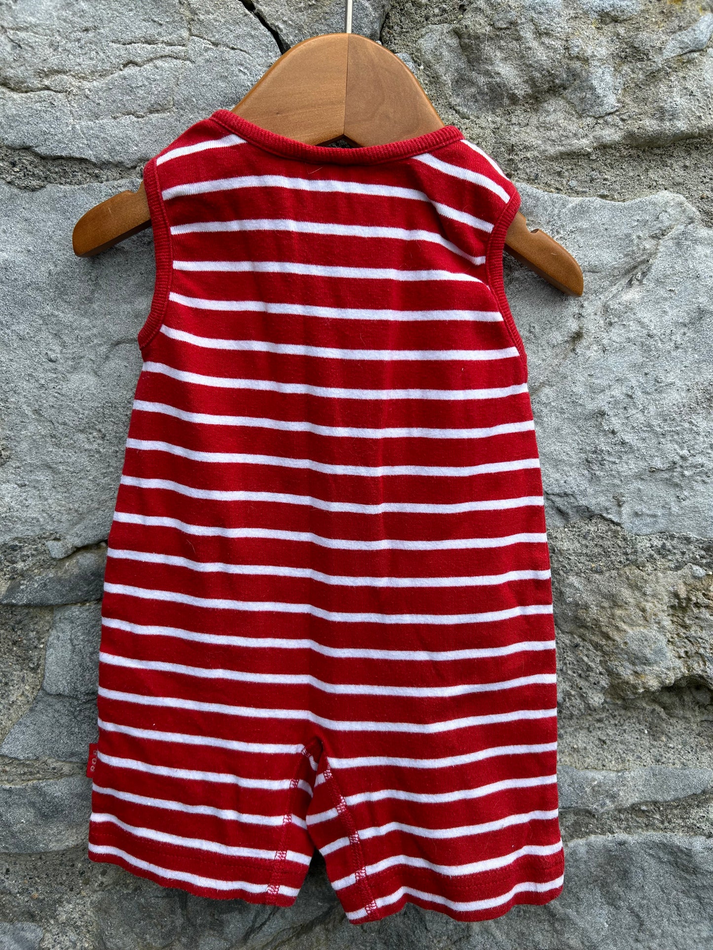 PoP Red stripy rompers Newborn (50cm)