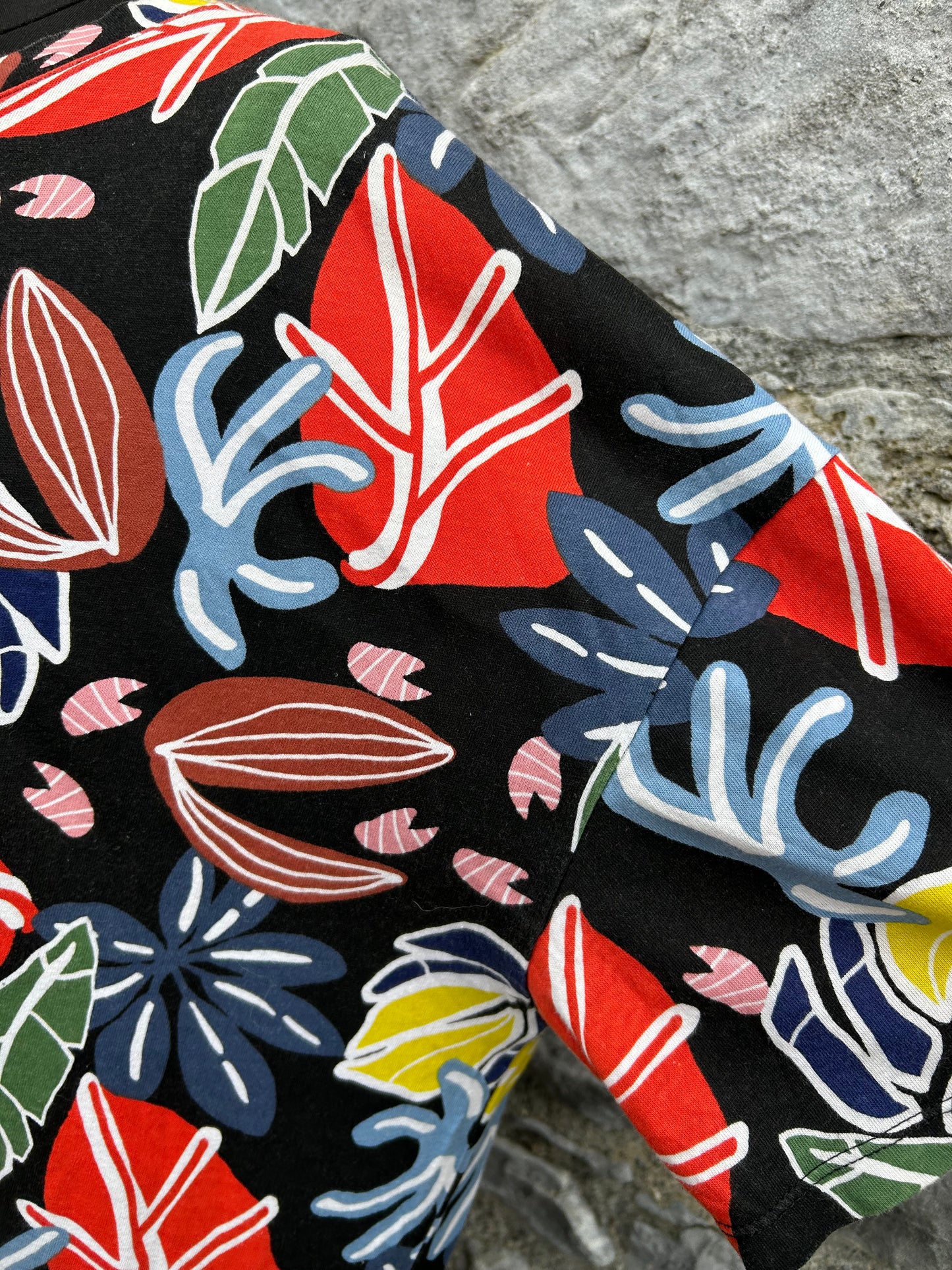 Tropical plants black dress uk 14-16