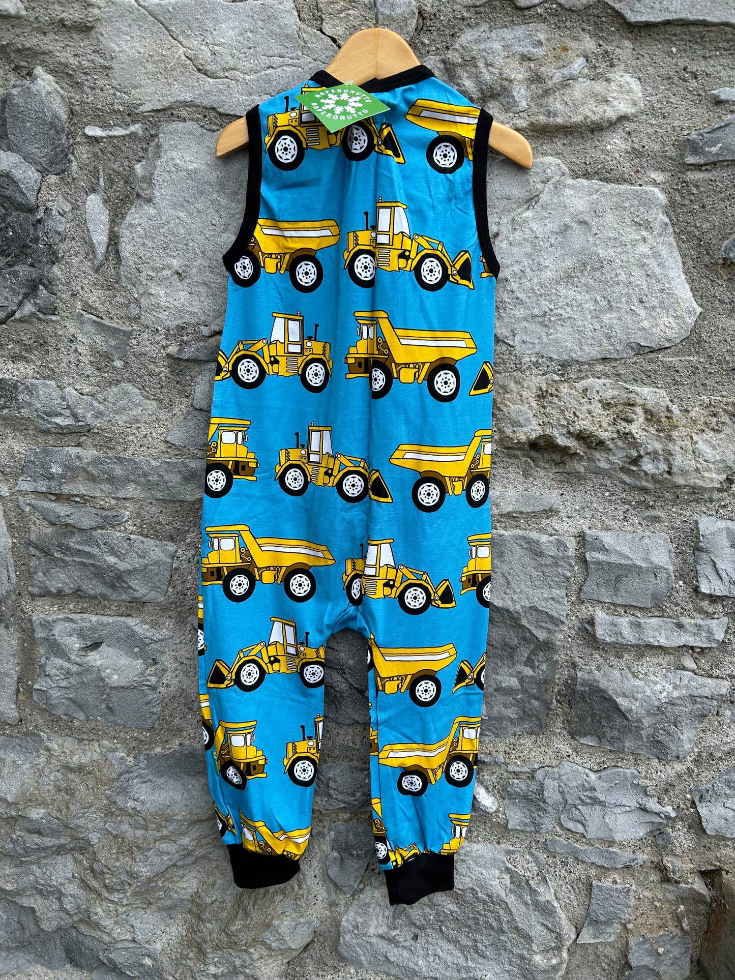 Dumpster trucks blue playsuit 3-4y (98-104cm)