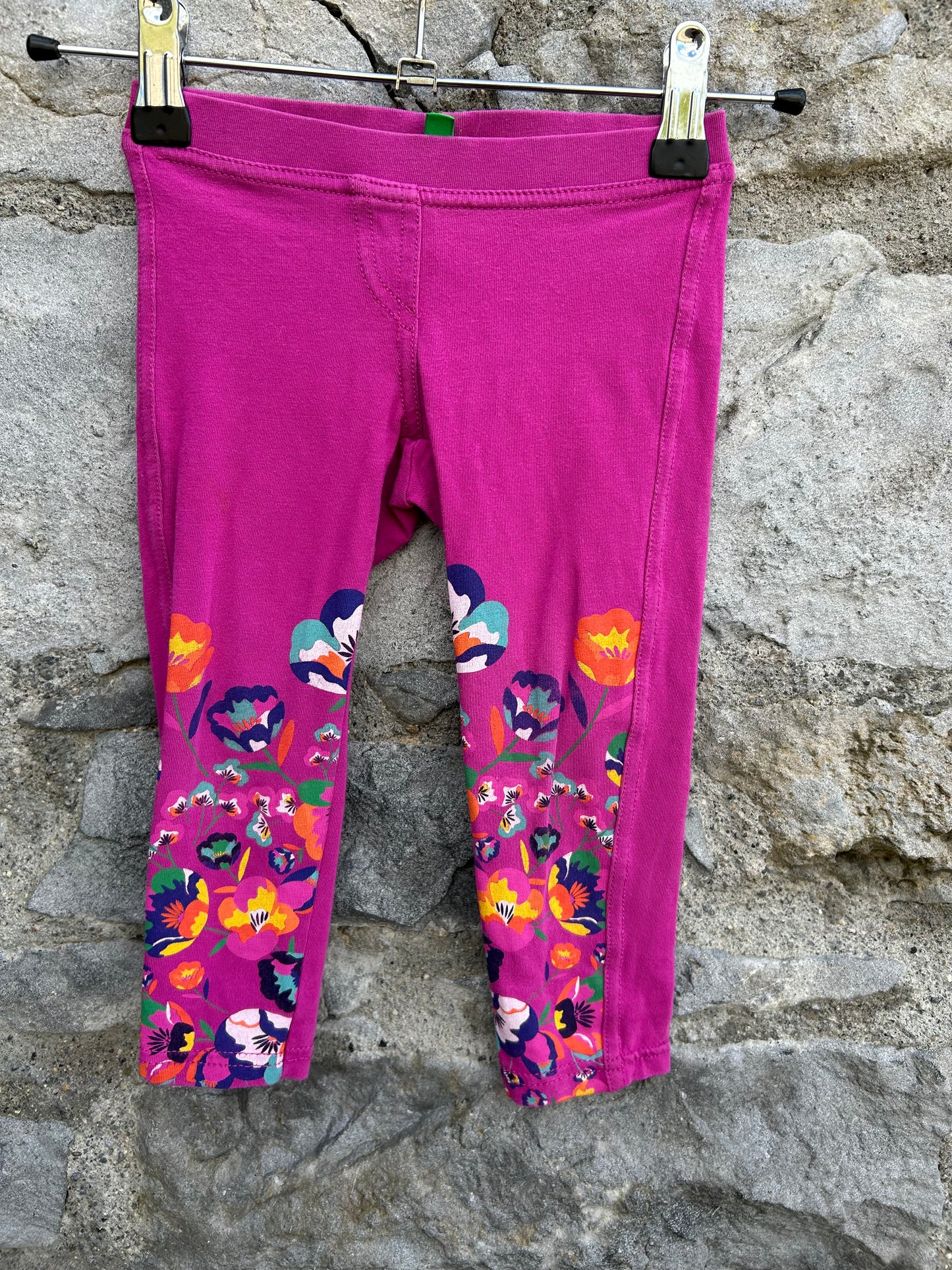 Pink floral leggings 12m (80cm)