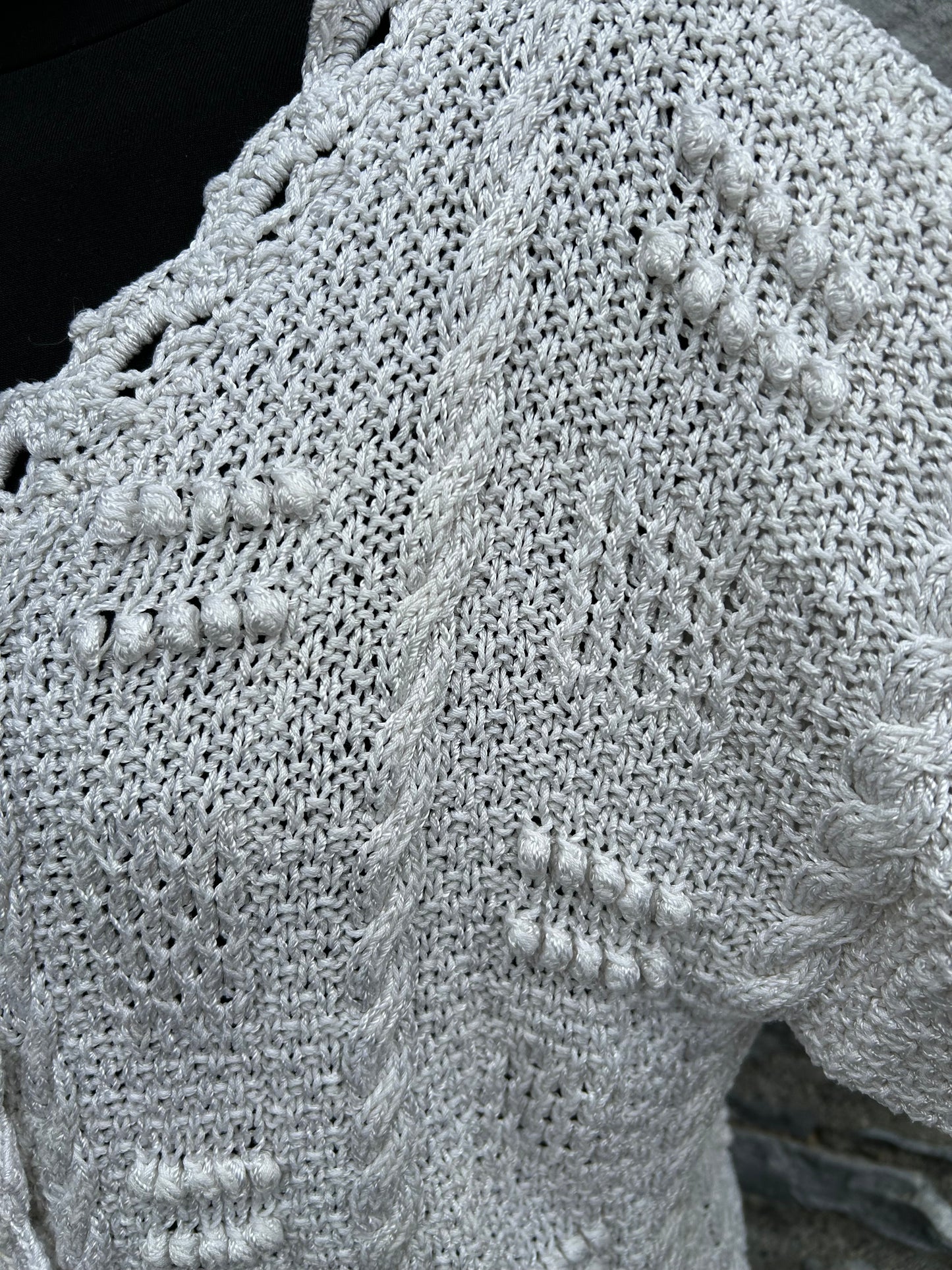 90s white cardigan uk 14