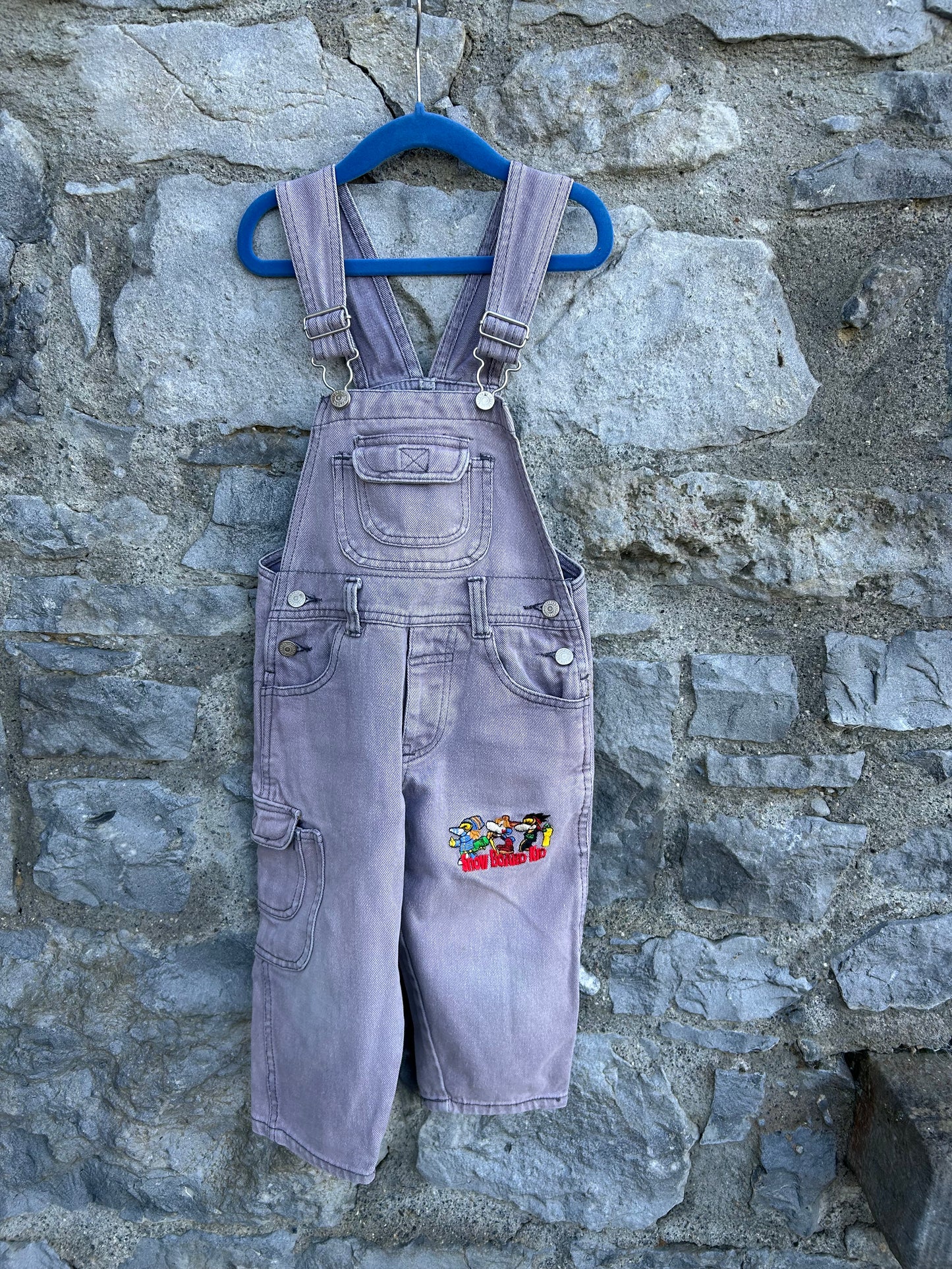 90s pinkish denim dungarees 3-4y (98-104cm)