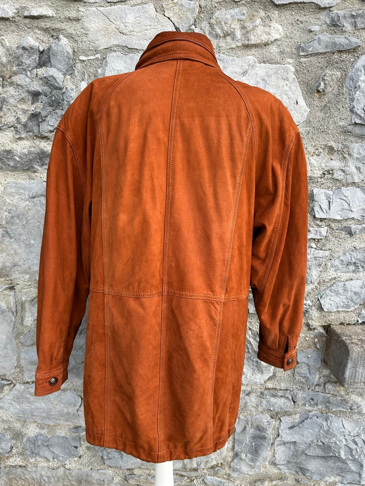 80s brown suede coat uk 12