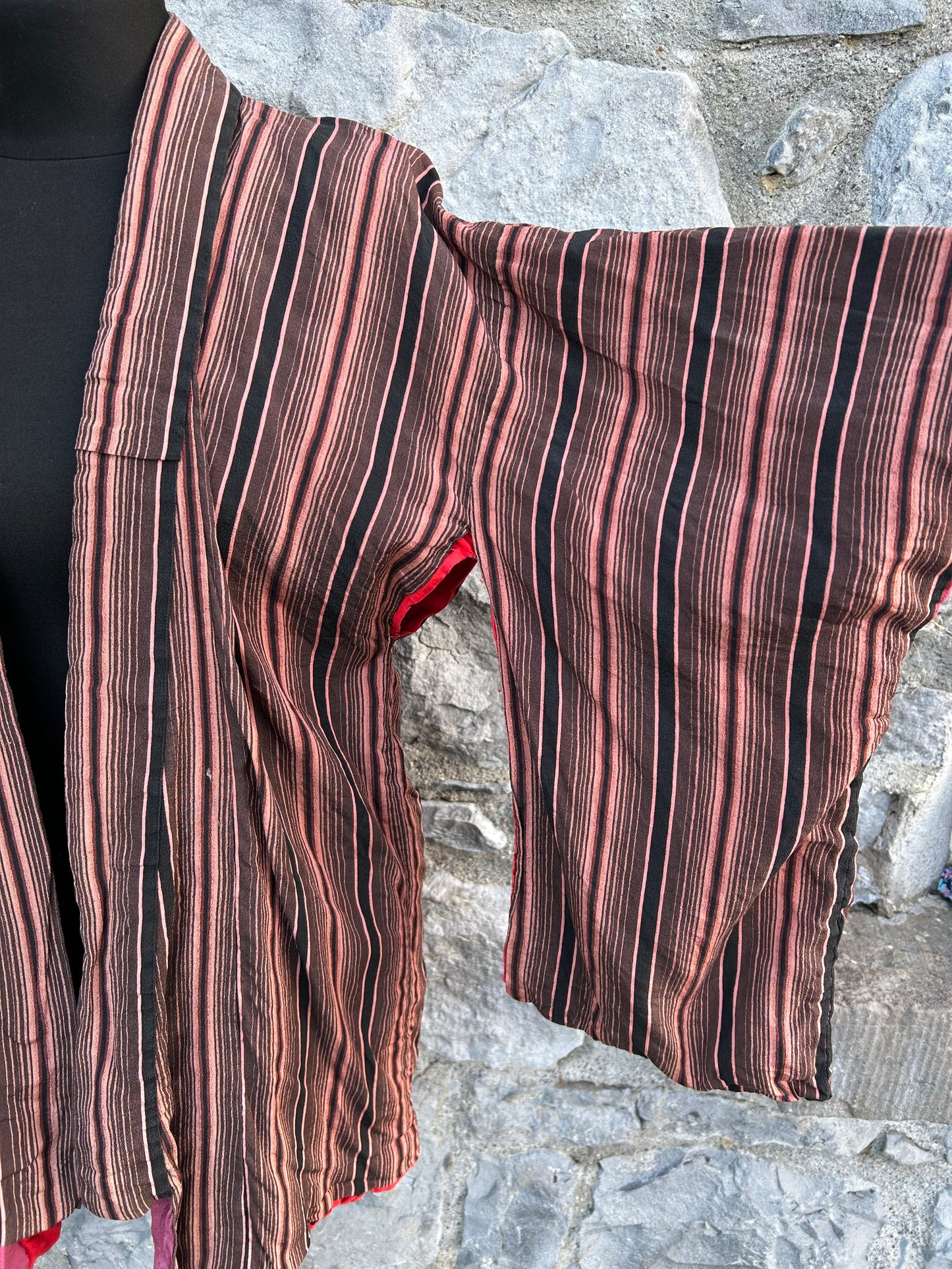 Brown stripy kimono uk 10