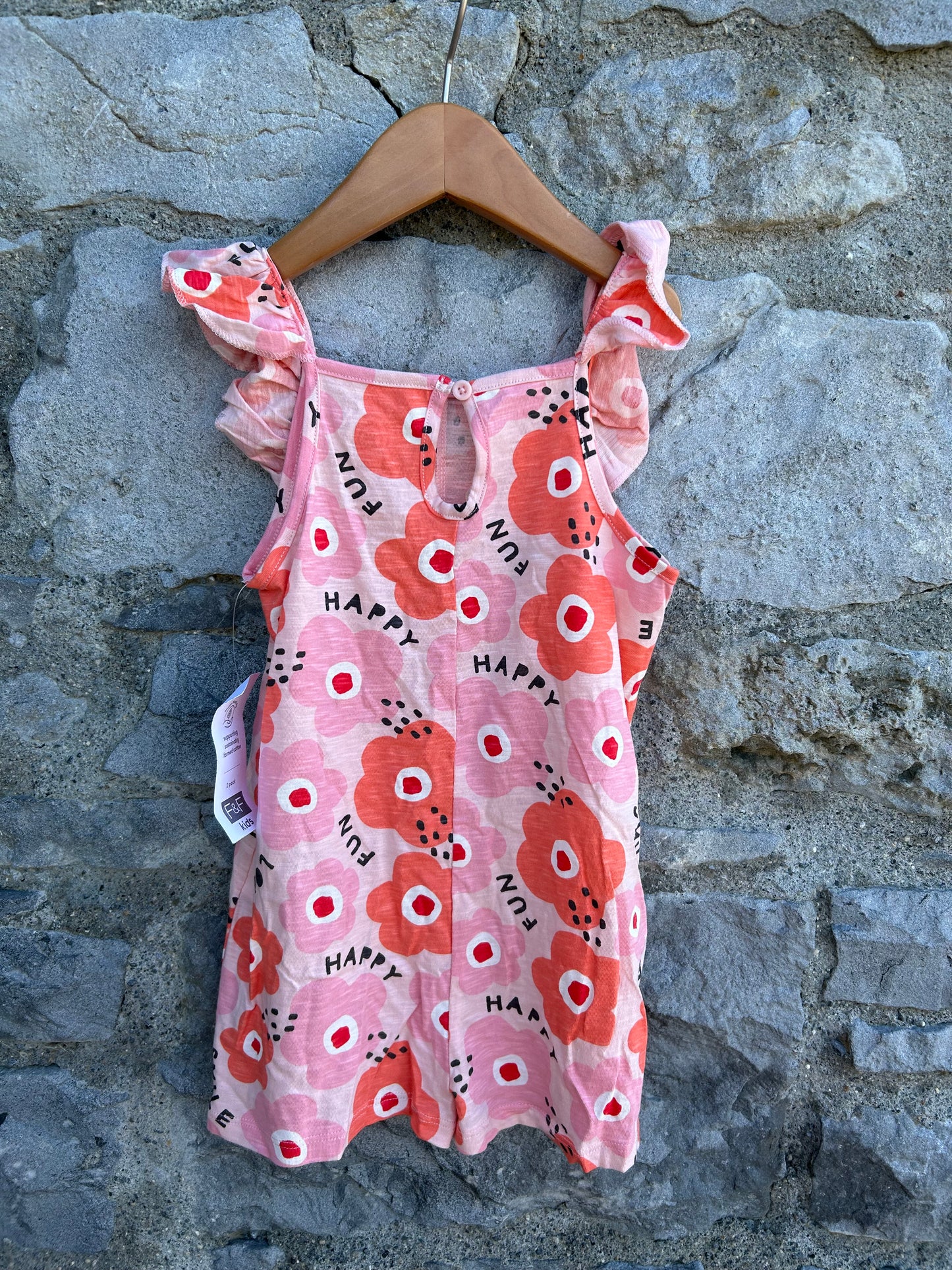 Big flowers short jumpsuit 3-4y (98-104cm)