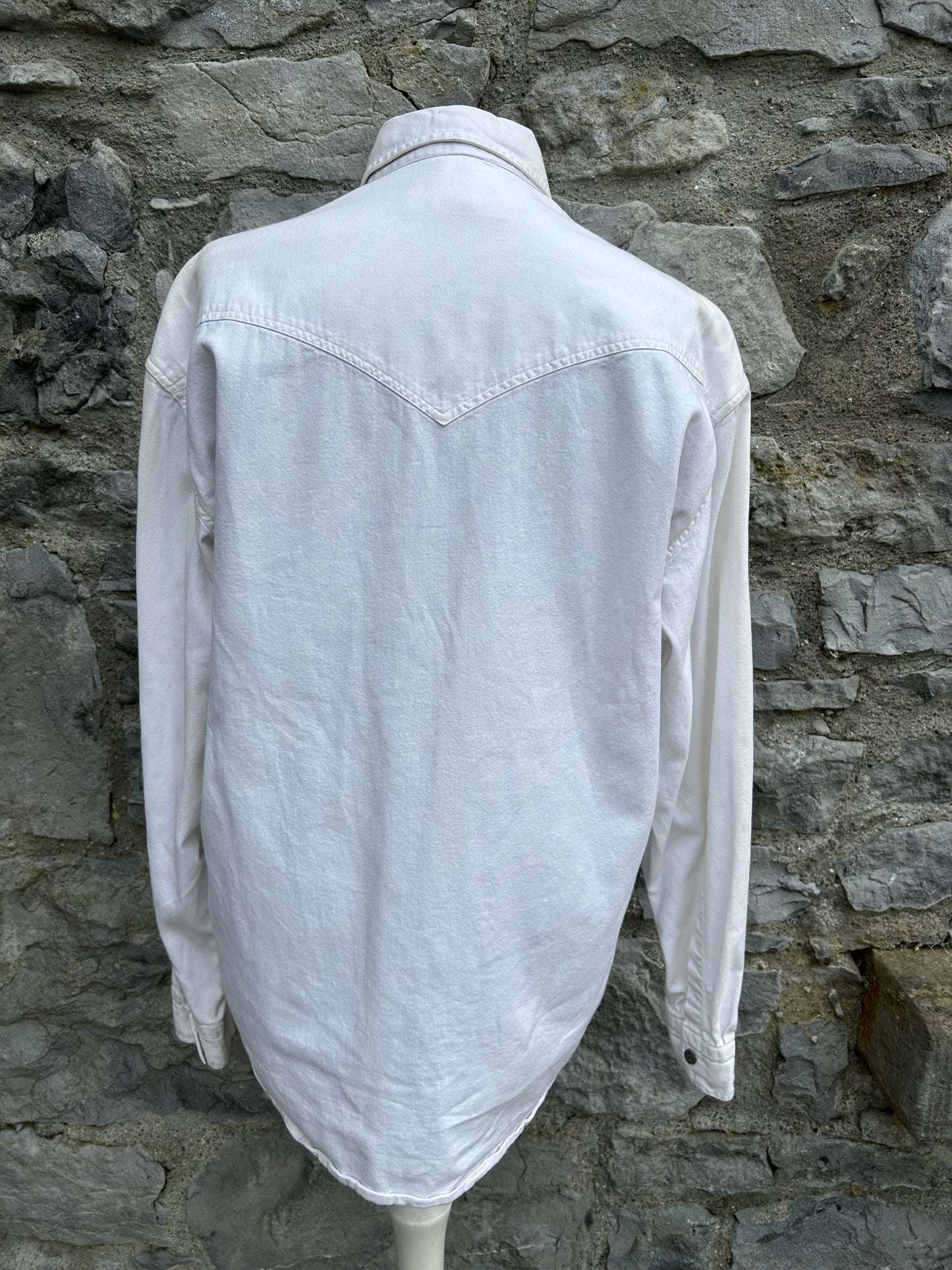 90s white denim shirt Small