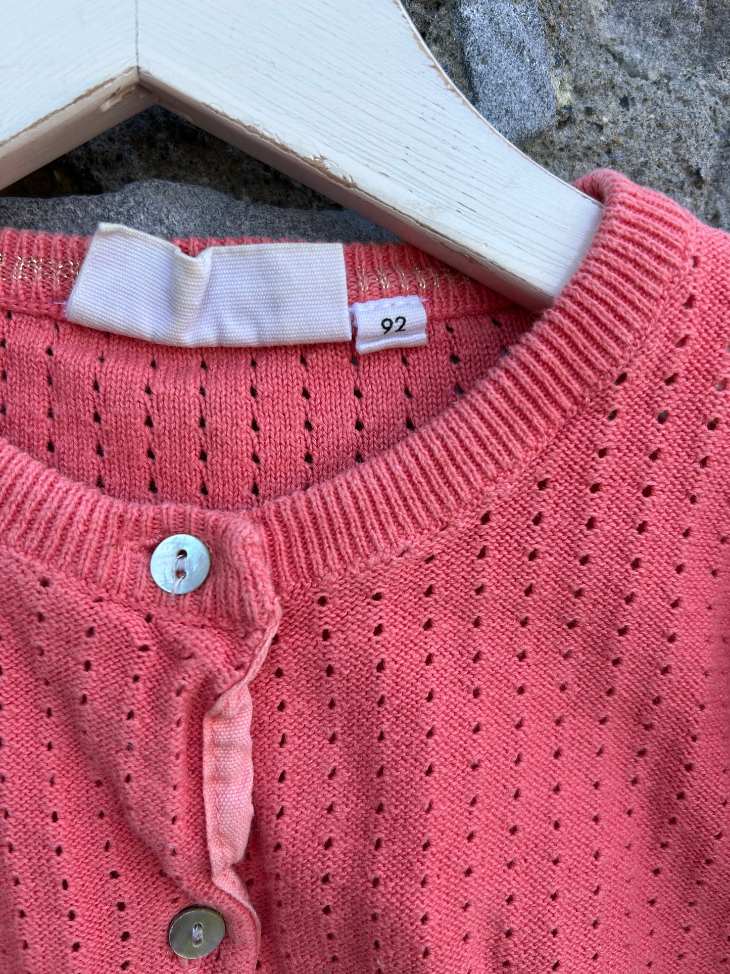Coral pointelle cardigan 18m (86cm)