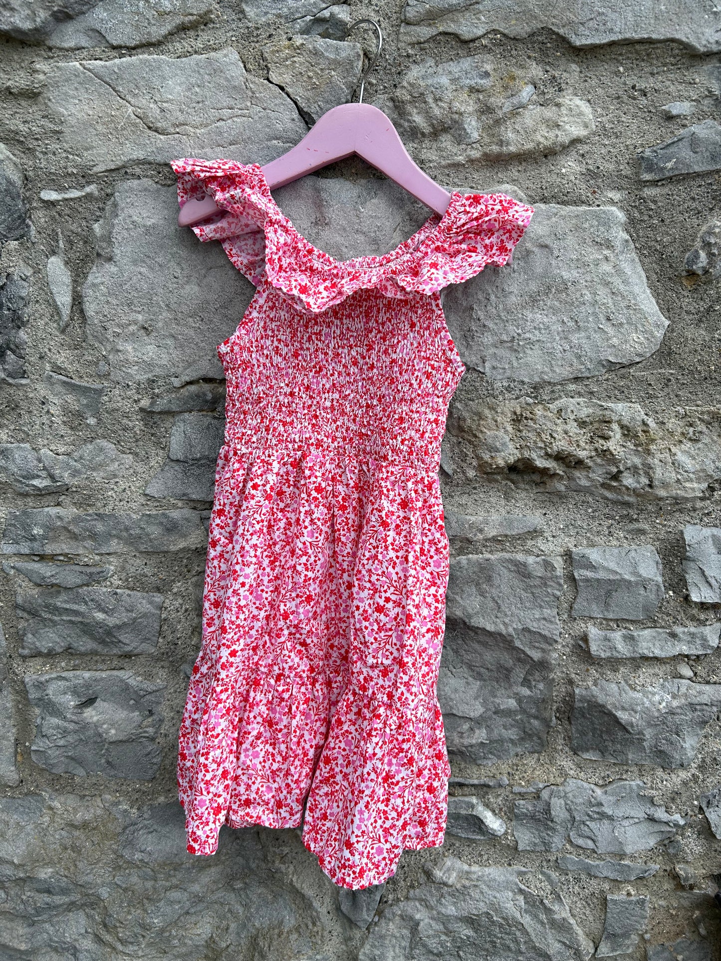 Red flowers dress 6-7y (116-122cm)