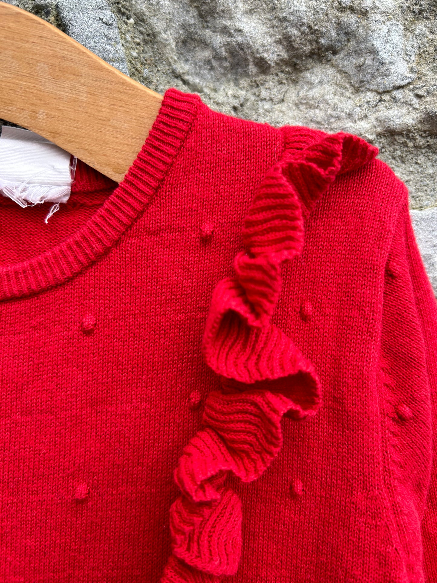 Red knitted dress 2-3y (92-98cm)