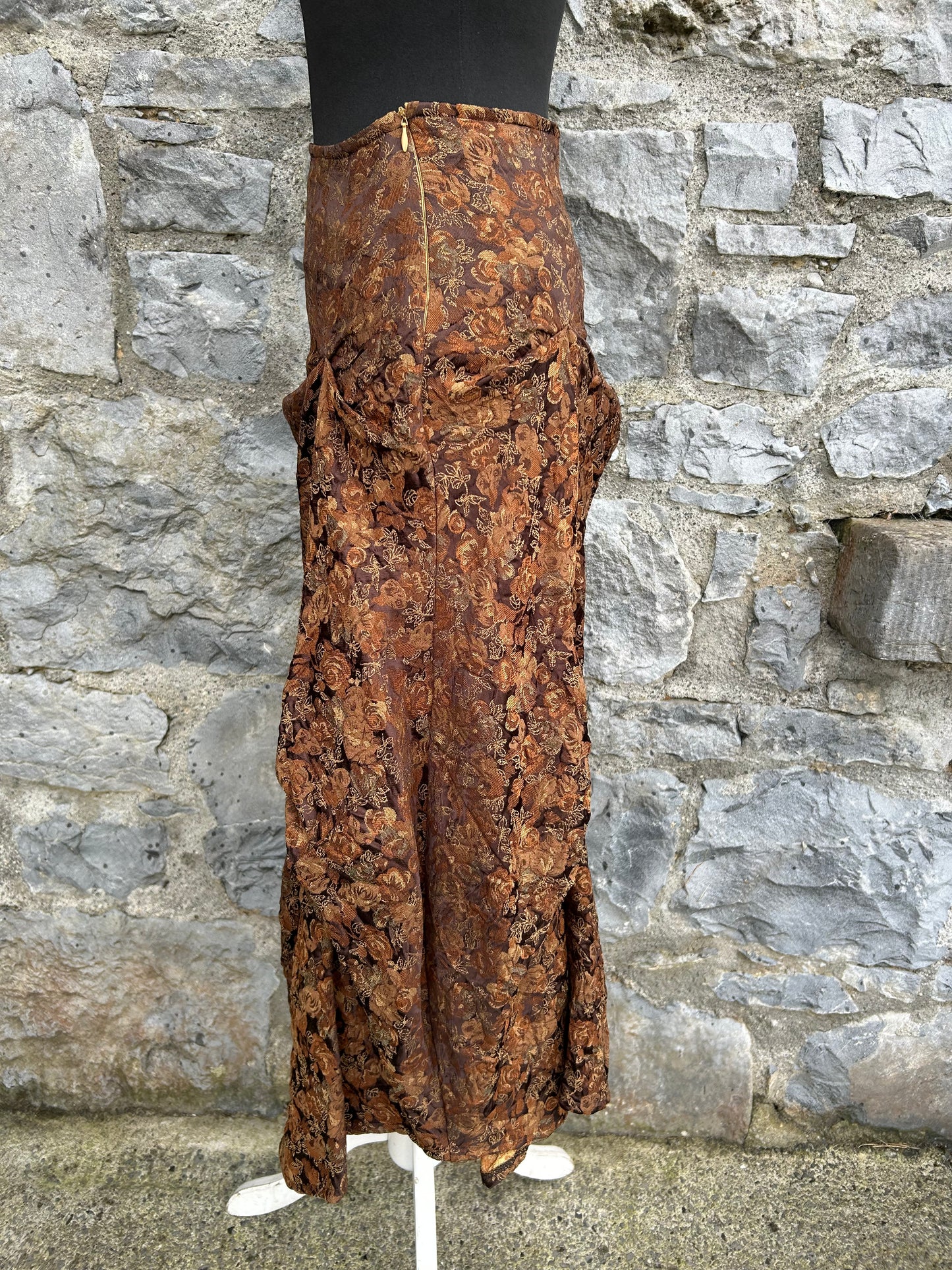 Y2K brown flowers skirt uk 8