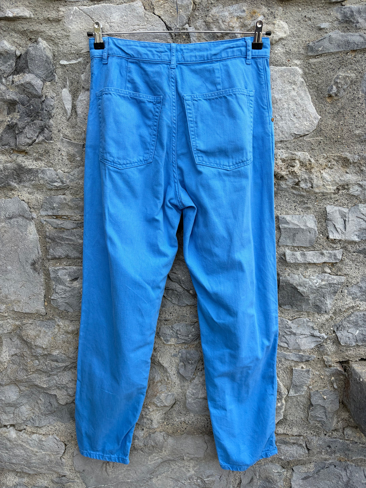Bright blue pleated jeans uk 12