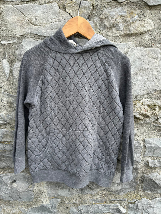 Grey hooded jumper  6-7y (116-122cm)
