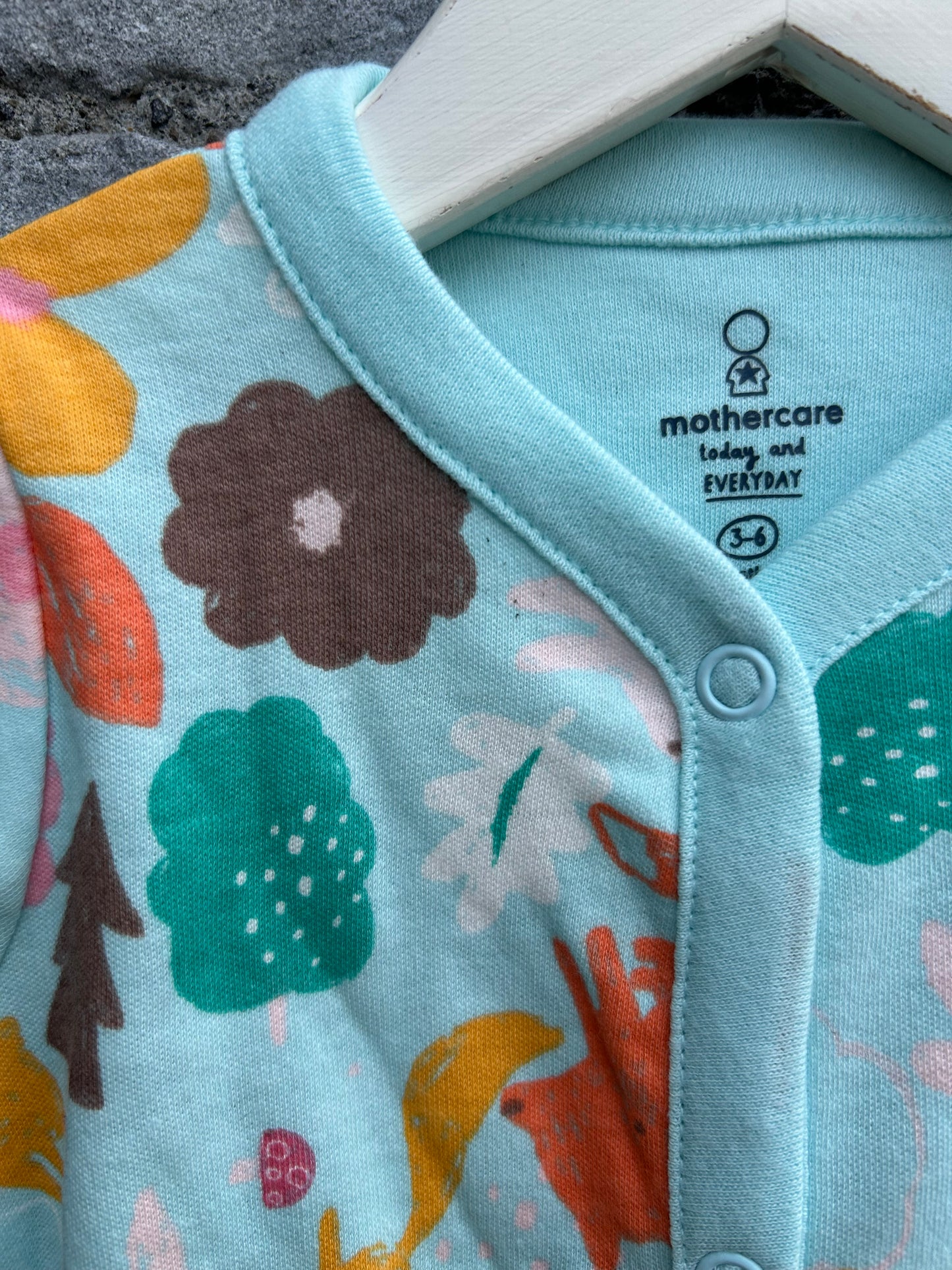 Woodland animals mint onesie 3-6m (62-68cm)