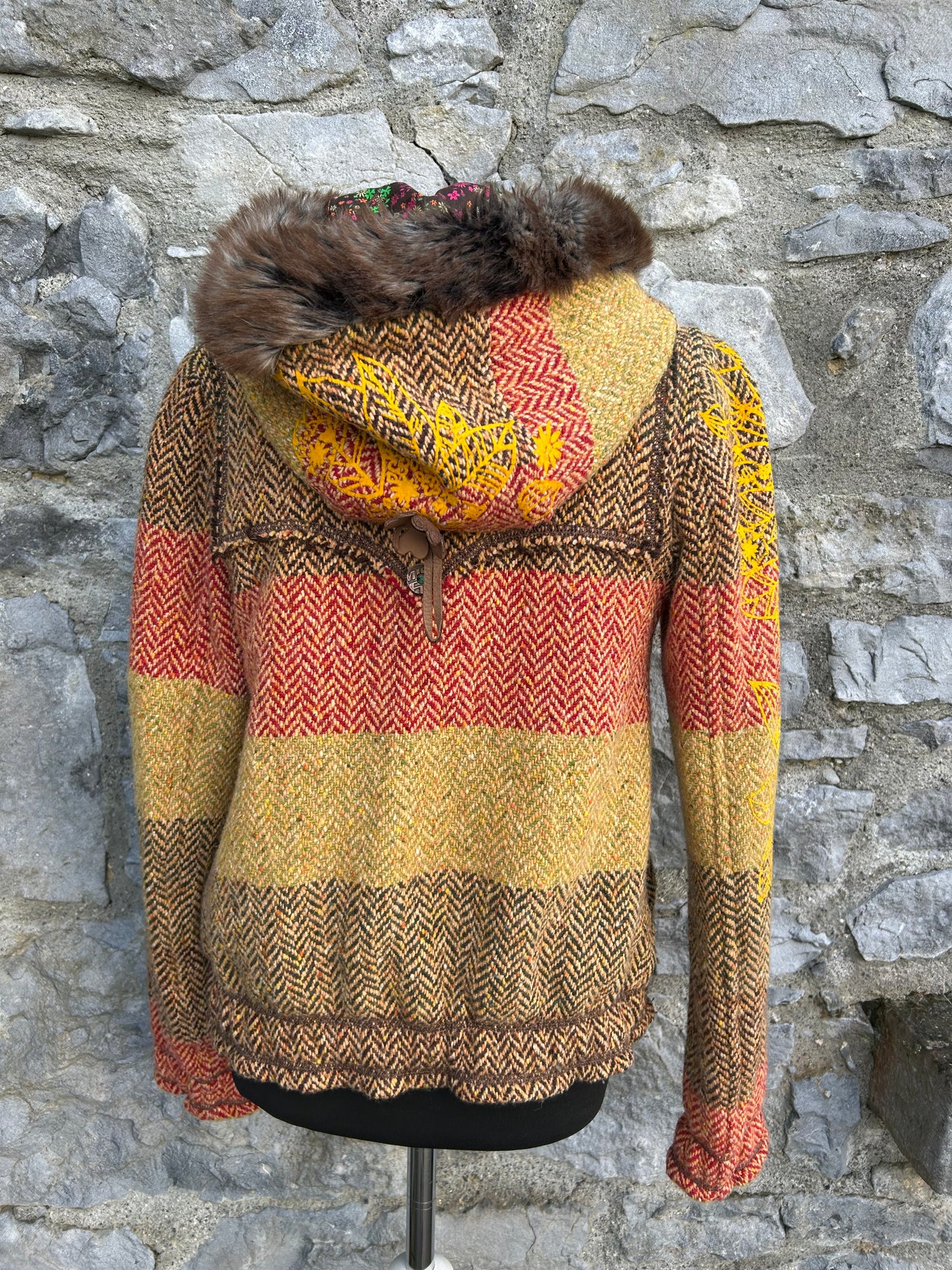 Brown herringbone tweed jacket uk 4-6