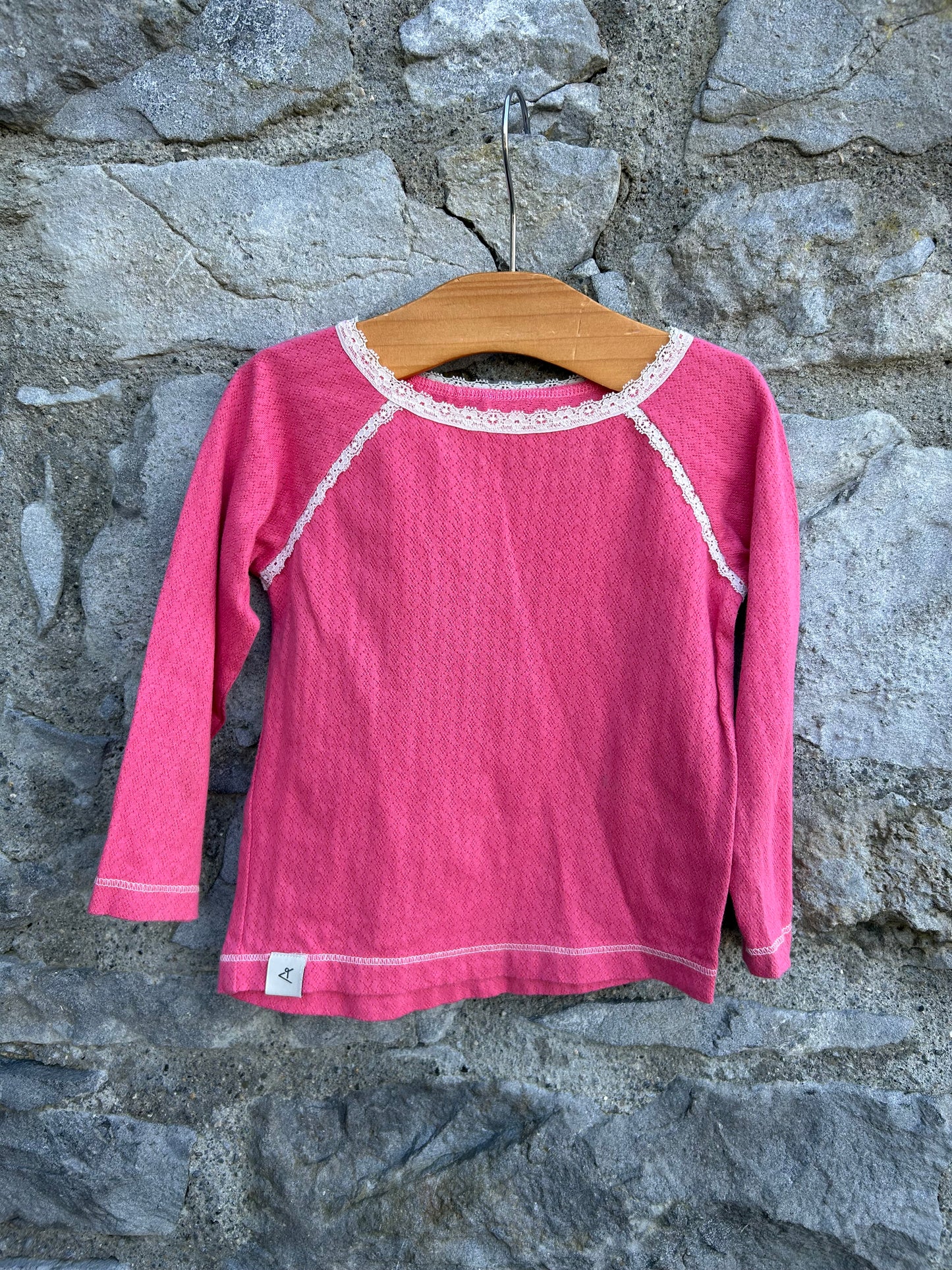 Pink pointelle top 9-12m (74-80cm)