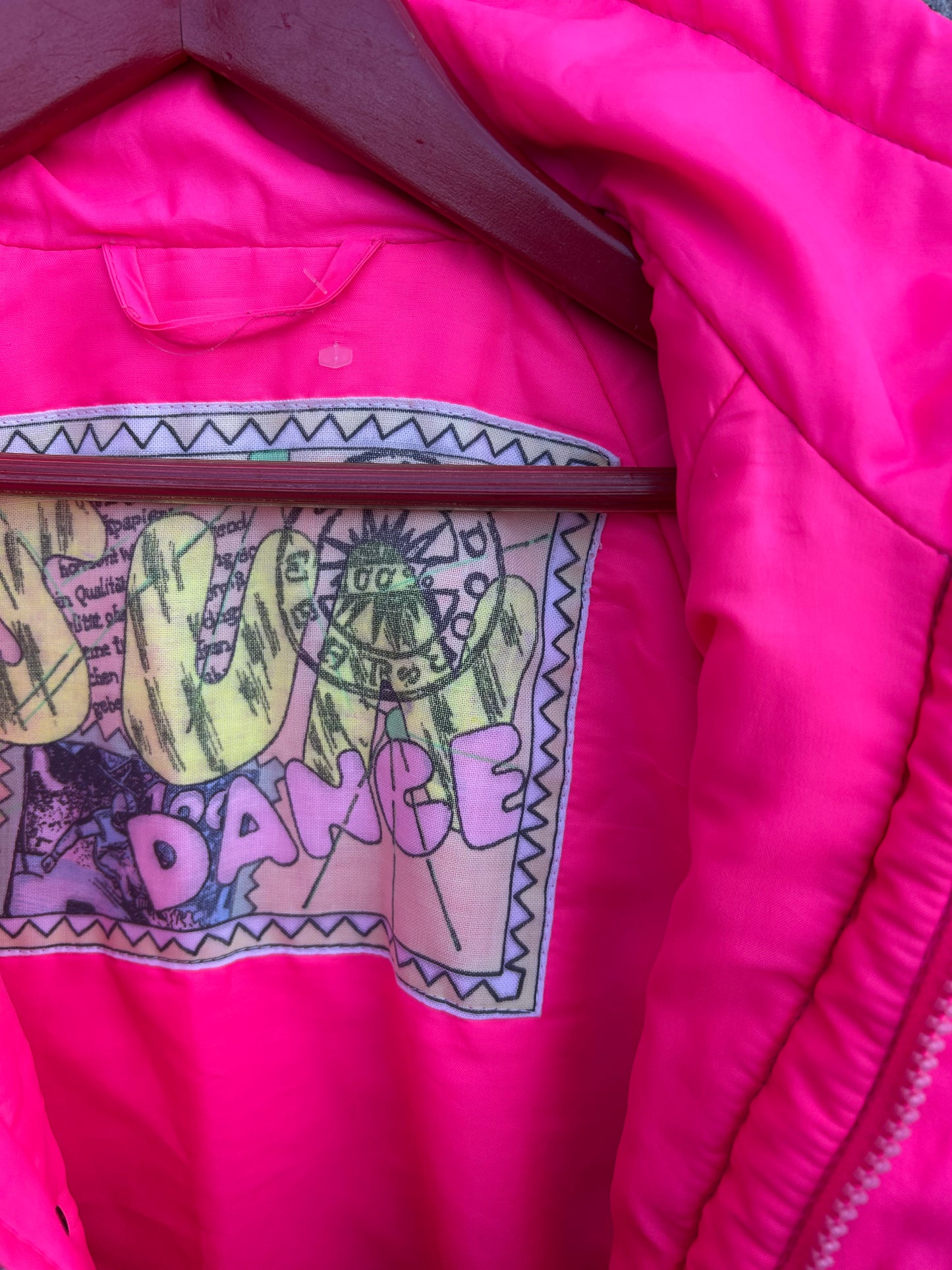 80s pink neon abstract jacket 9-10y (134-140cm)