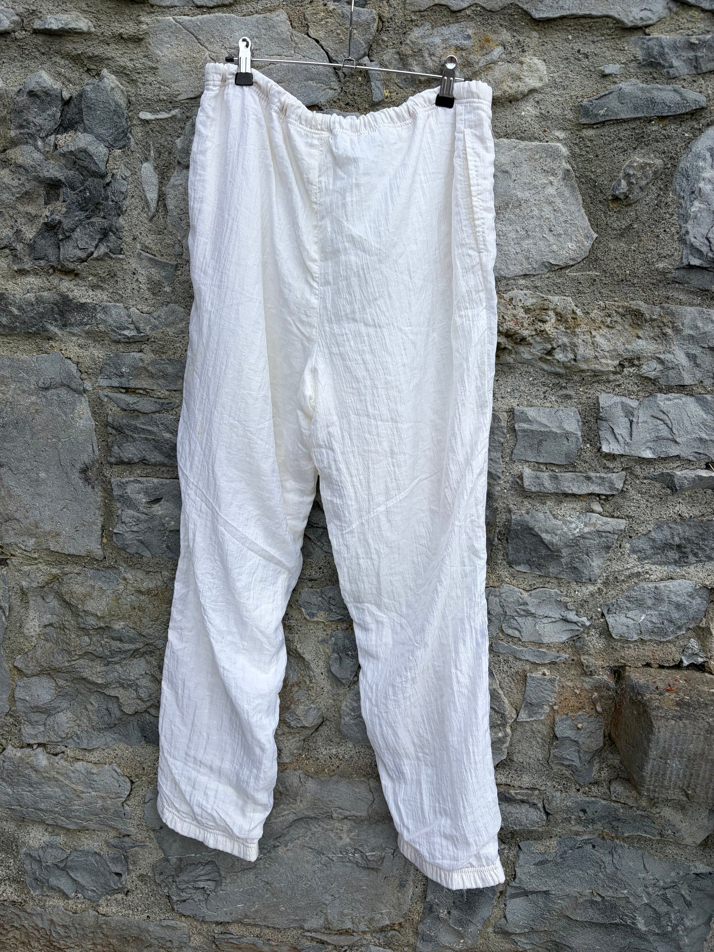 80s white shell track pants Medium