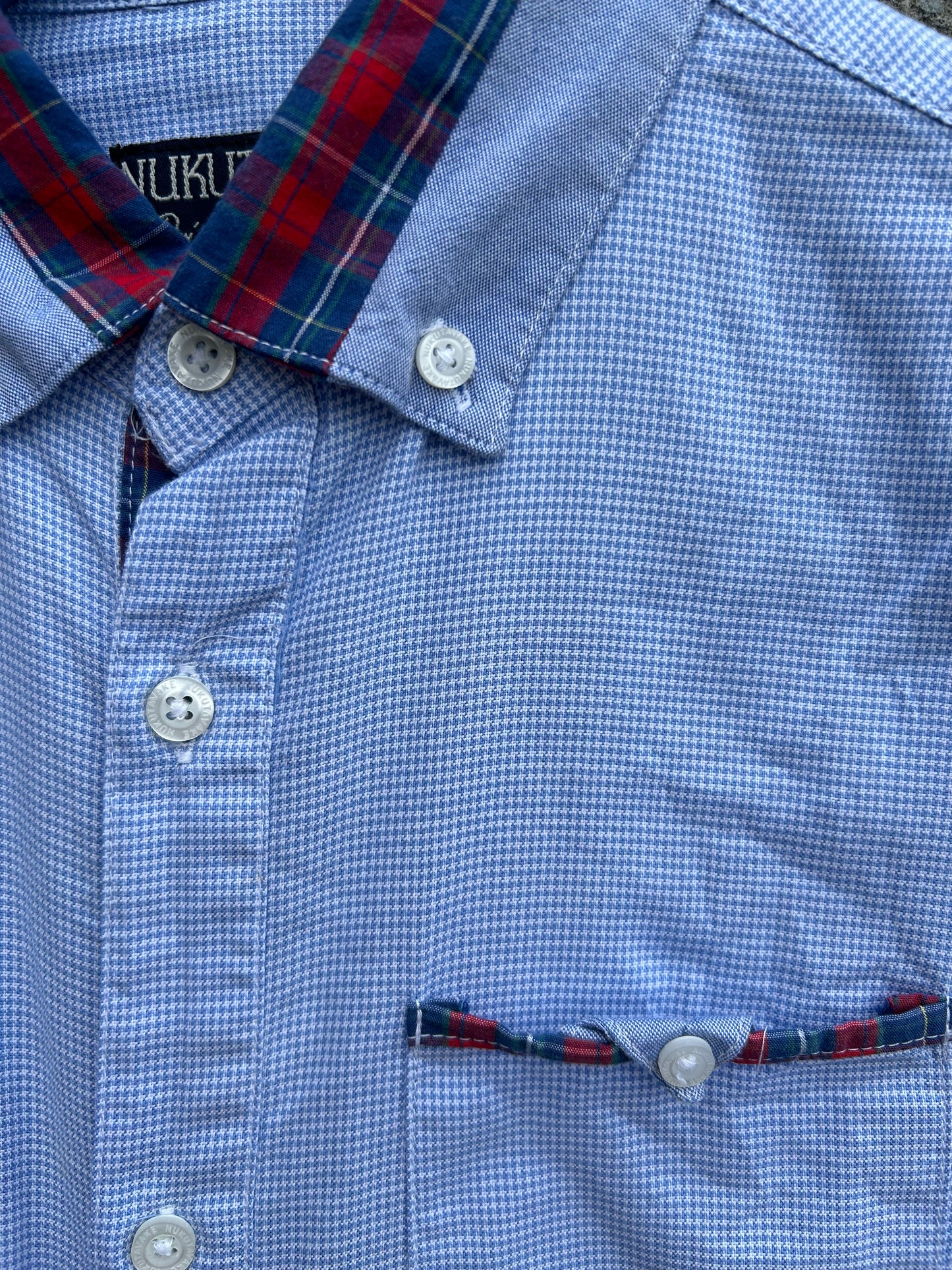 Small blue gingham shirt 10y (140cm)