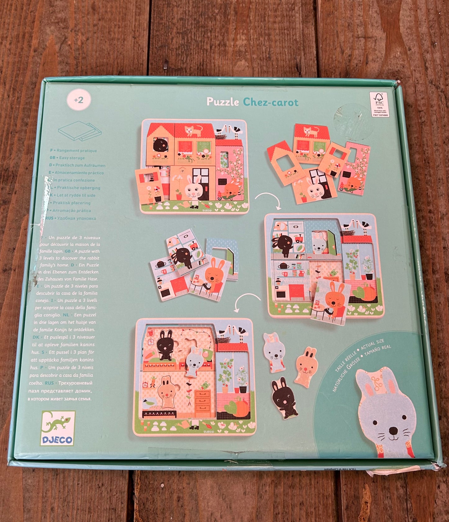 3 layer wooden cottage puzzle