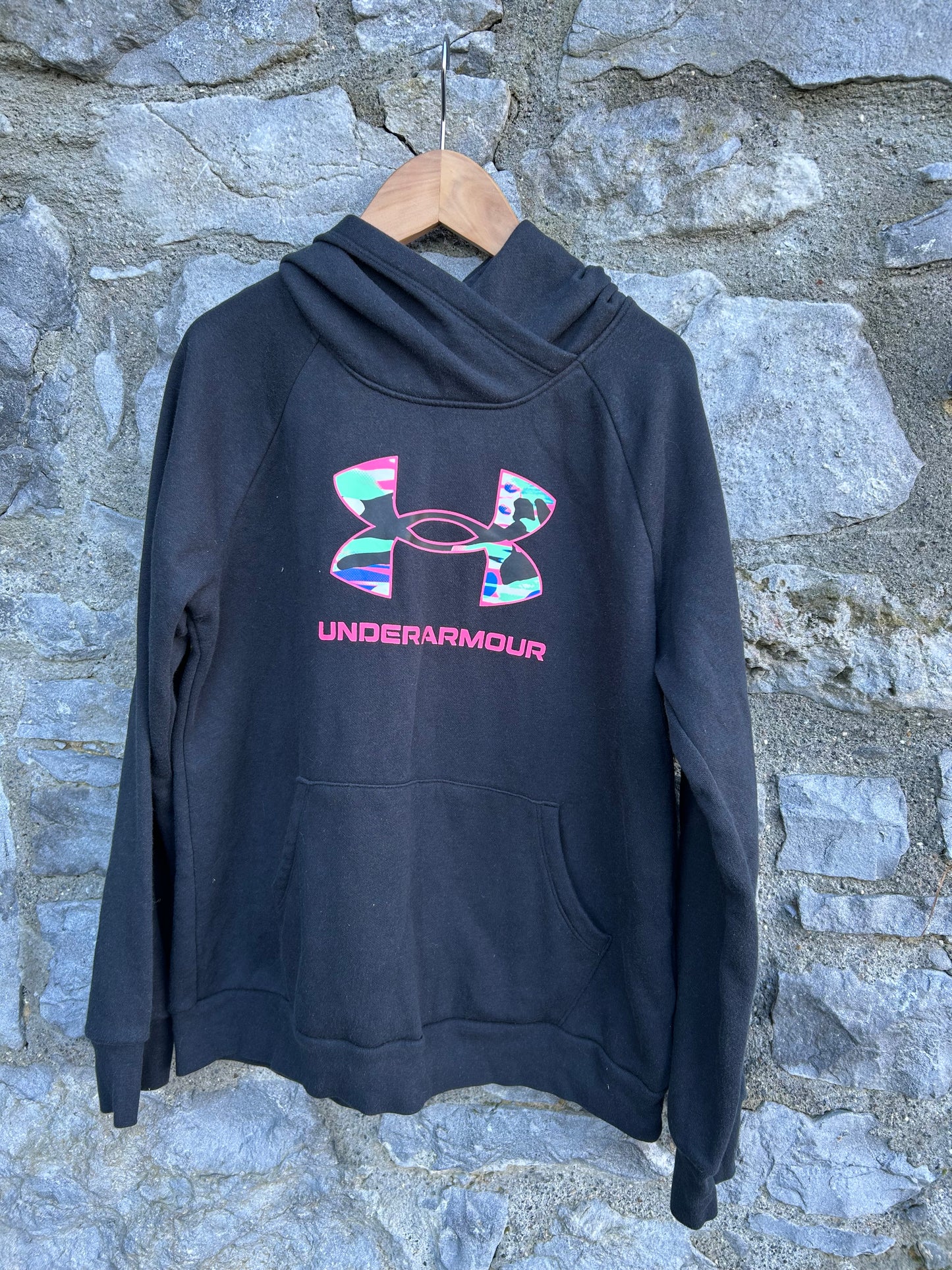Black neon logo hoodie 12-13y (152-158cm)