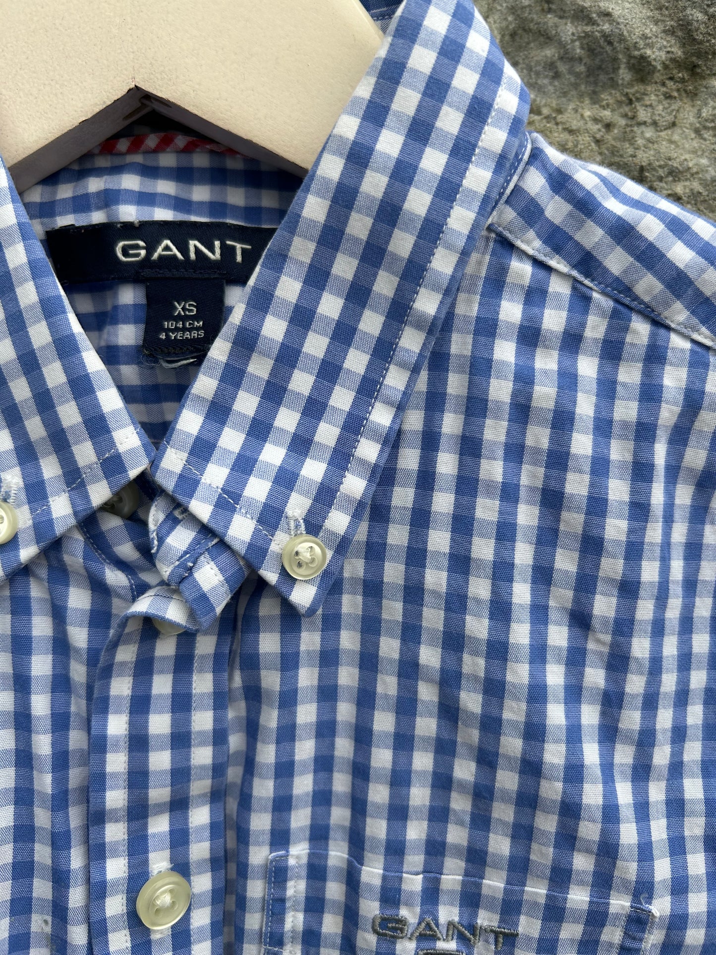 Blue gingham shirt 4y (104cm)