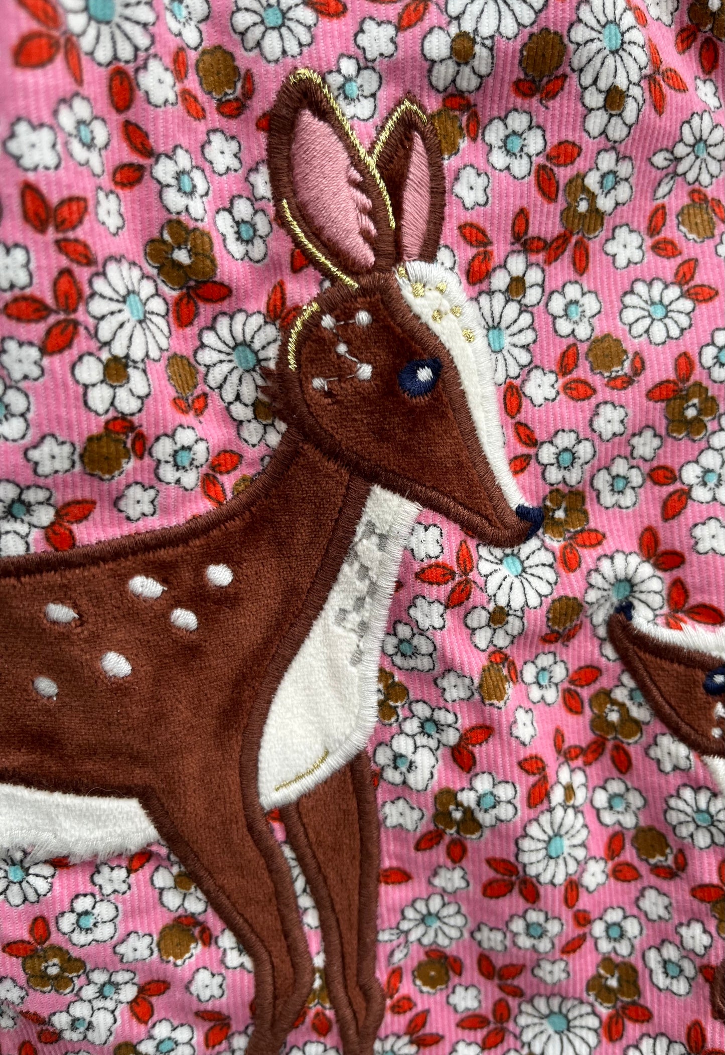 MB Deer floral cord pinafore 3-4y (98-104cm)