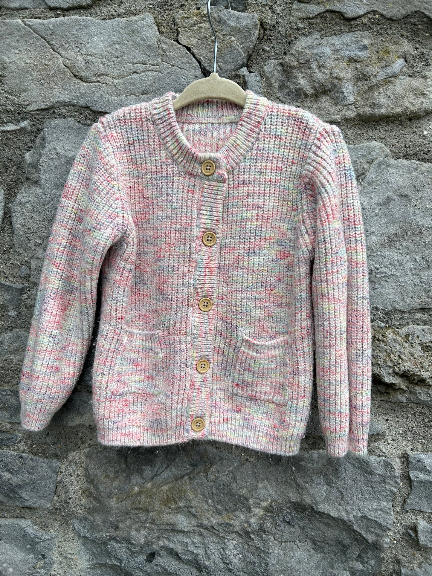 Pink melange cardigan 2-3y (92-98cm)