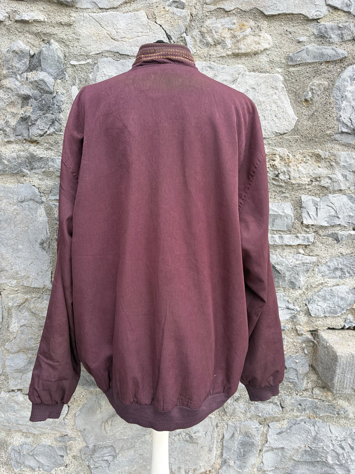 90s maroon bomber jacket