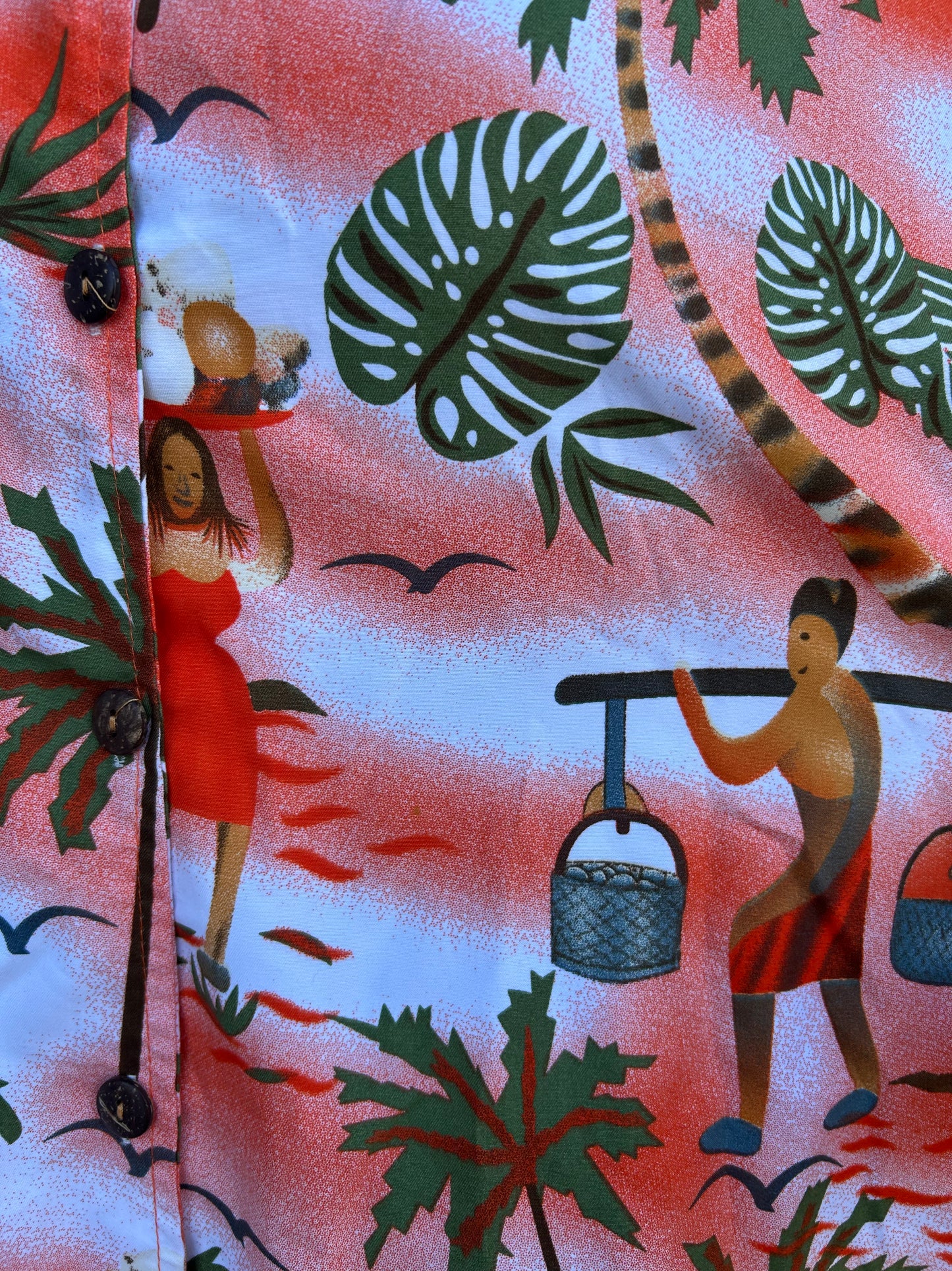 Hawaiian orange shirt Medium