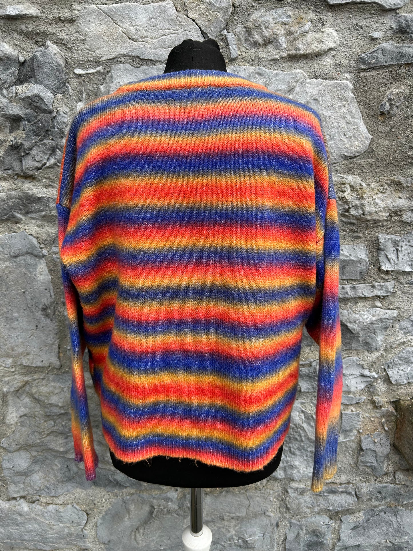 Blue&orange stripy woolly jumper uk 14