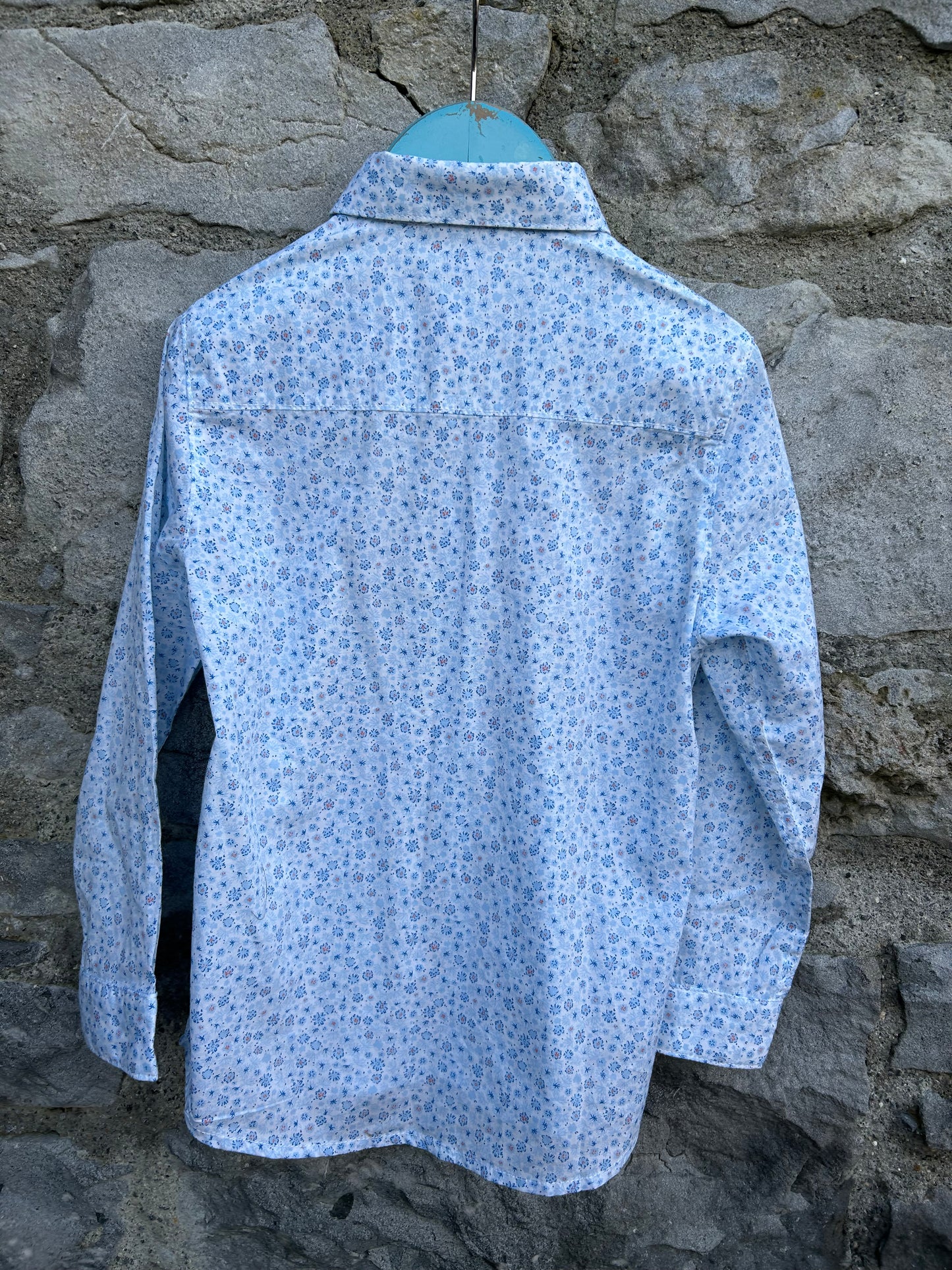 Blue floral shirt 3-4y (98-104cm)